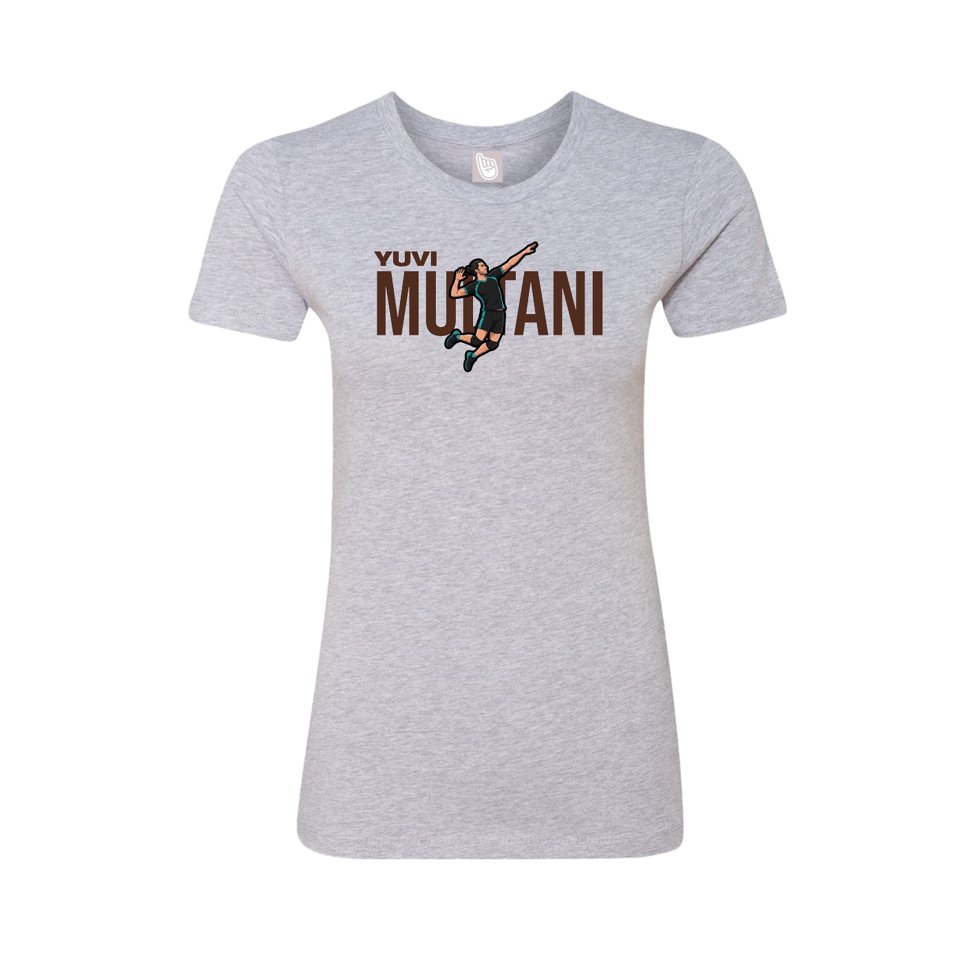 Fitted Women's Tee — Player Name in Grey