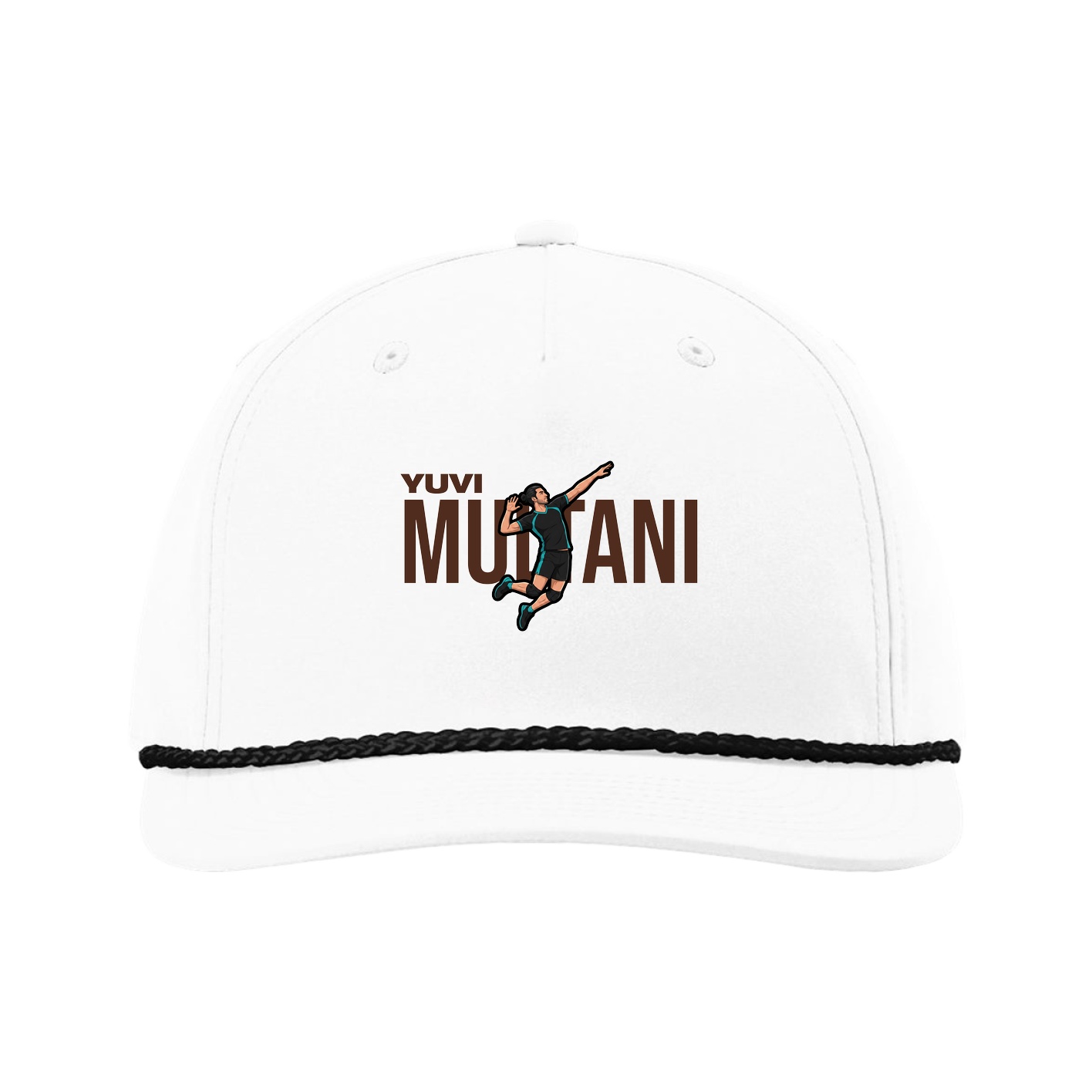 Five-Panel Classic Rope Cap — Player Name in White