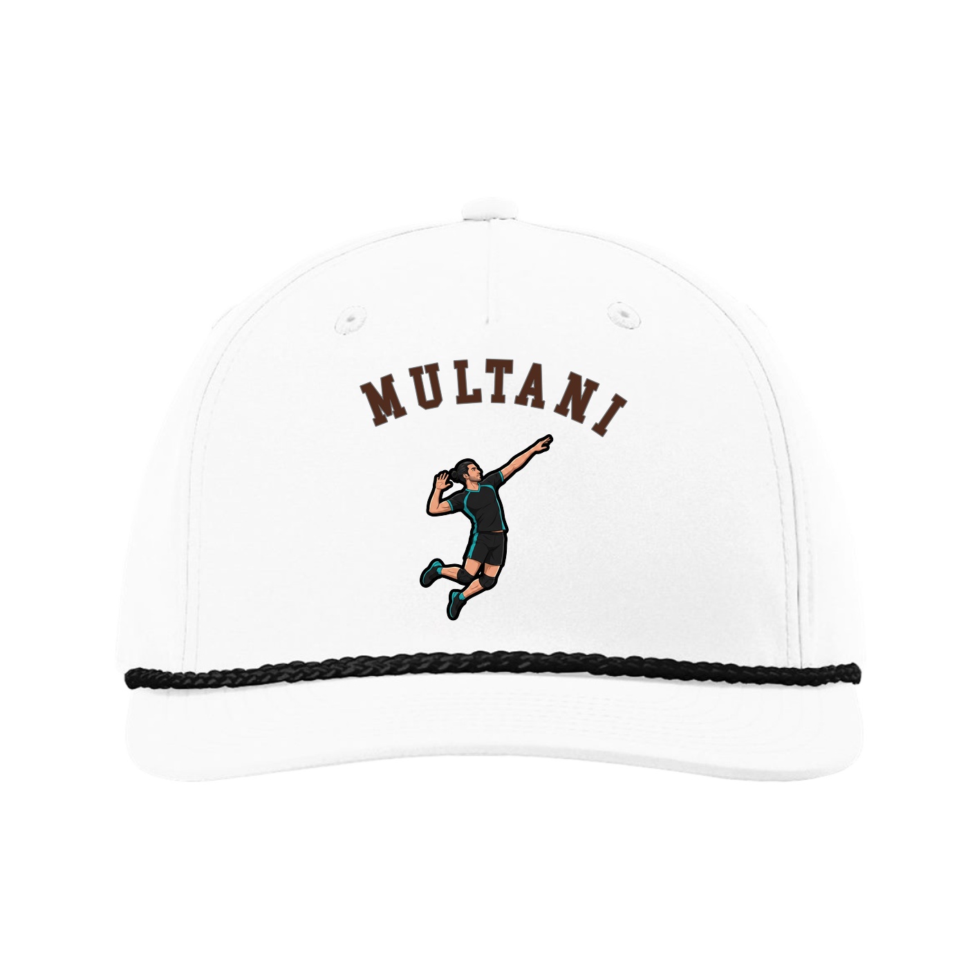 Five-Panel Classic Rope Cap — Shirsey Arch in White