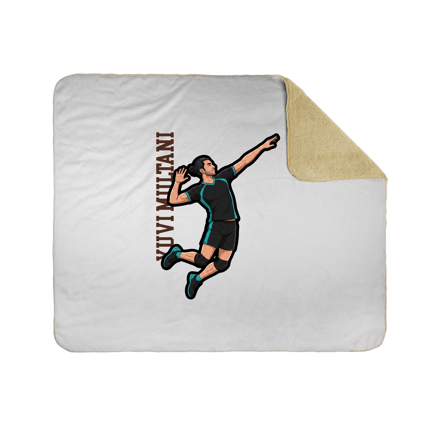 Throw Blanket — Name Vertical in White