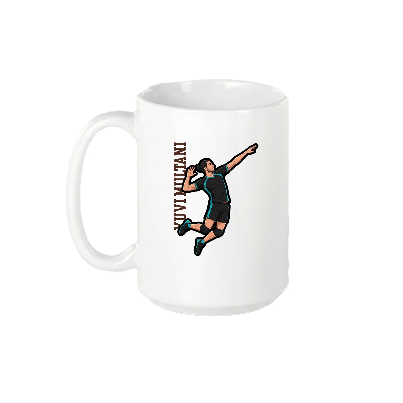 15oz Coffee Mug — Name Vertical in White