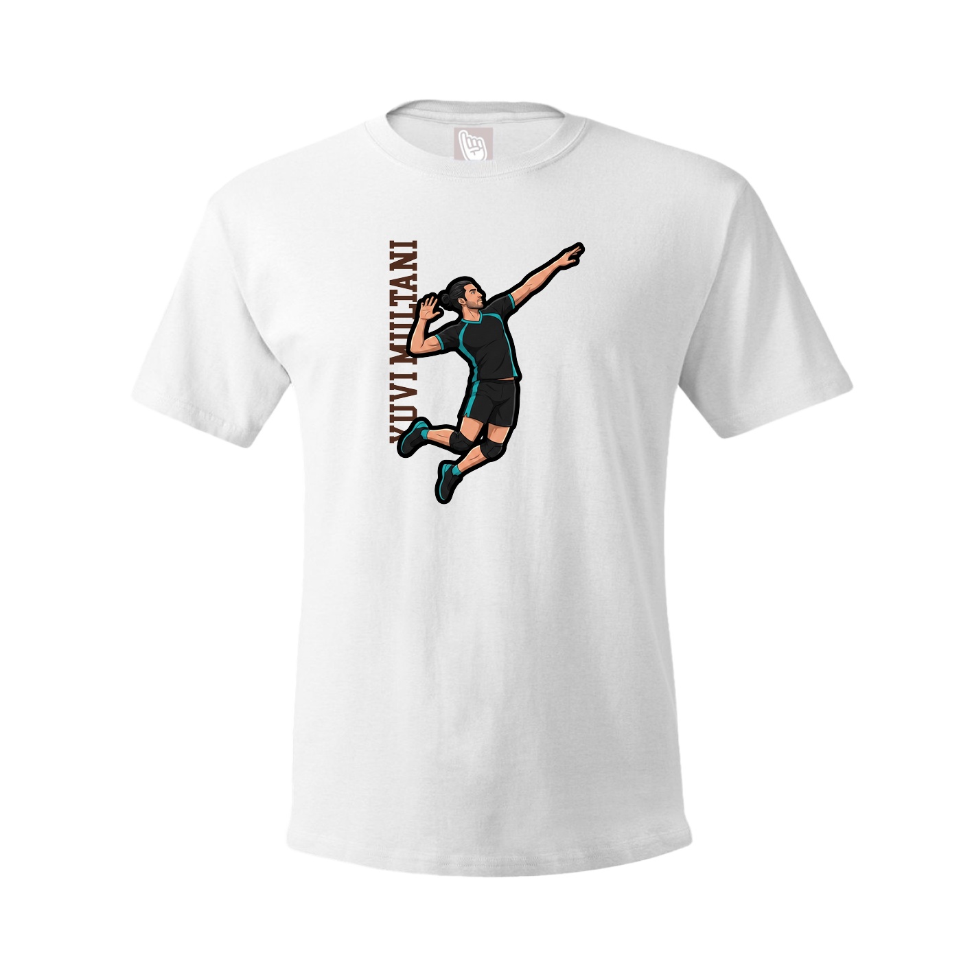 Youth Tee — Name Vertical in White