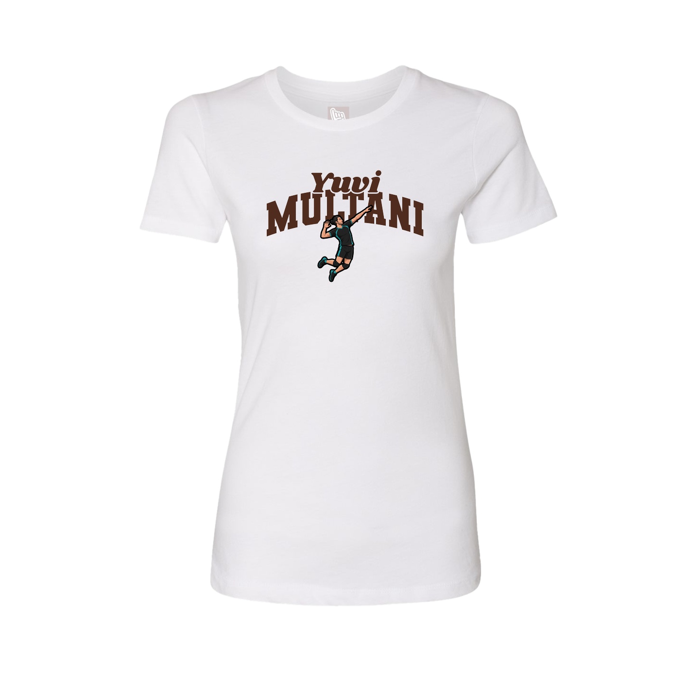 Fitted Women's Tee — Signature Arch in White