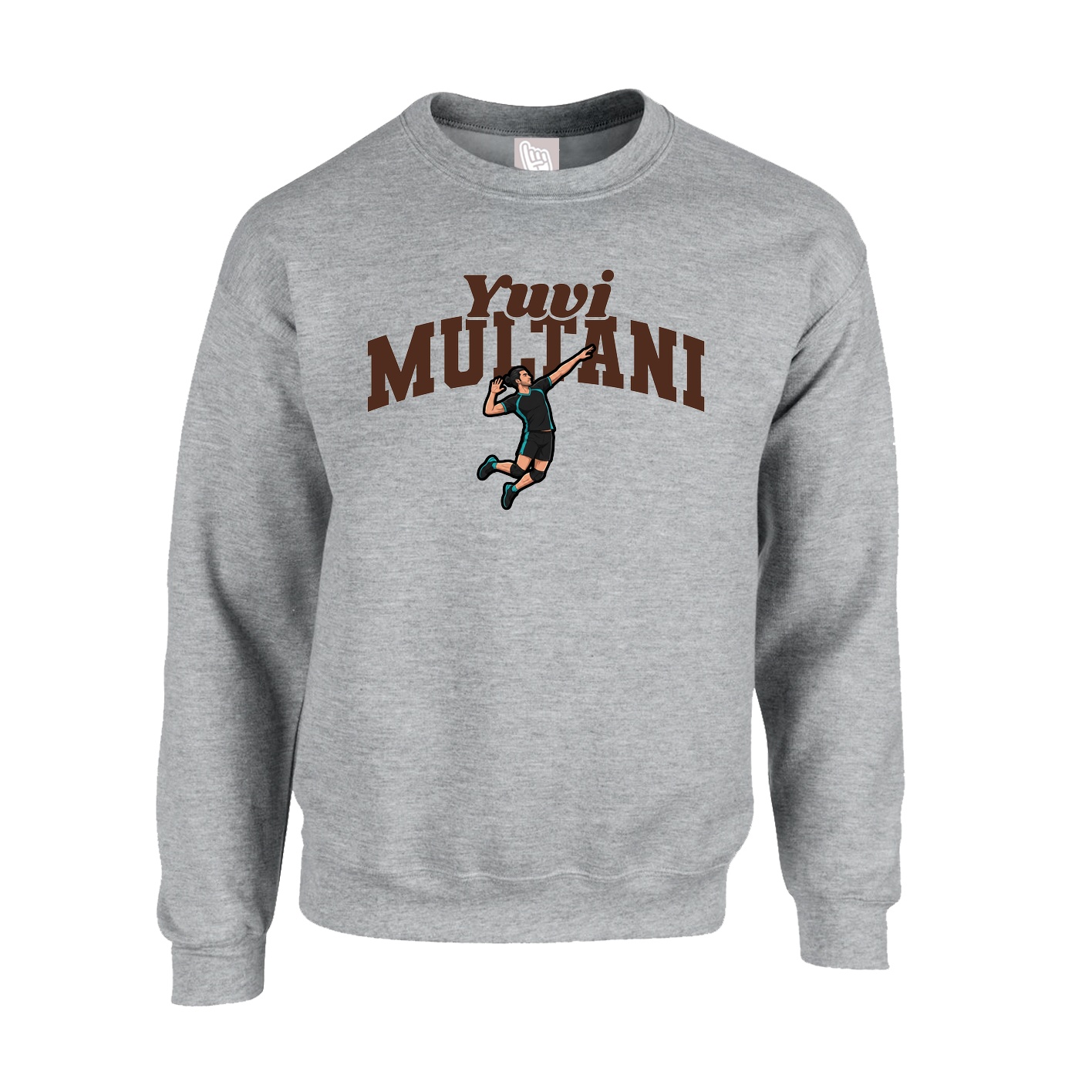 Fleece Crew — Signature Arch in Grey