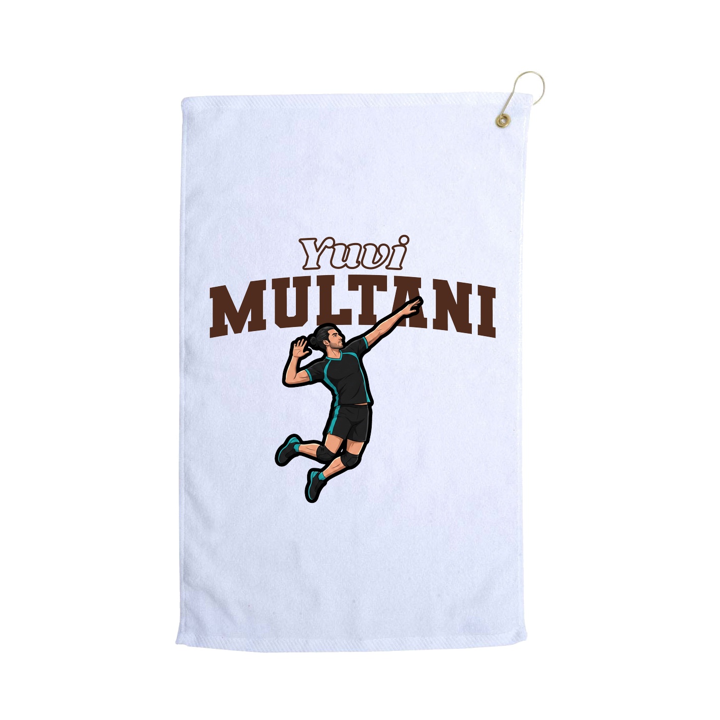 Golf Towel — Name Arch in White