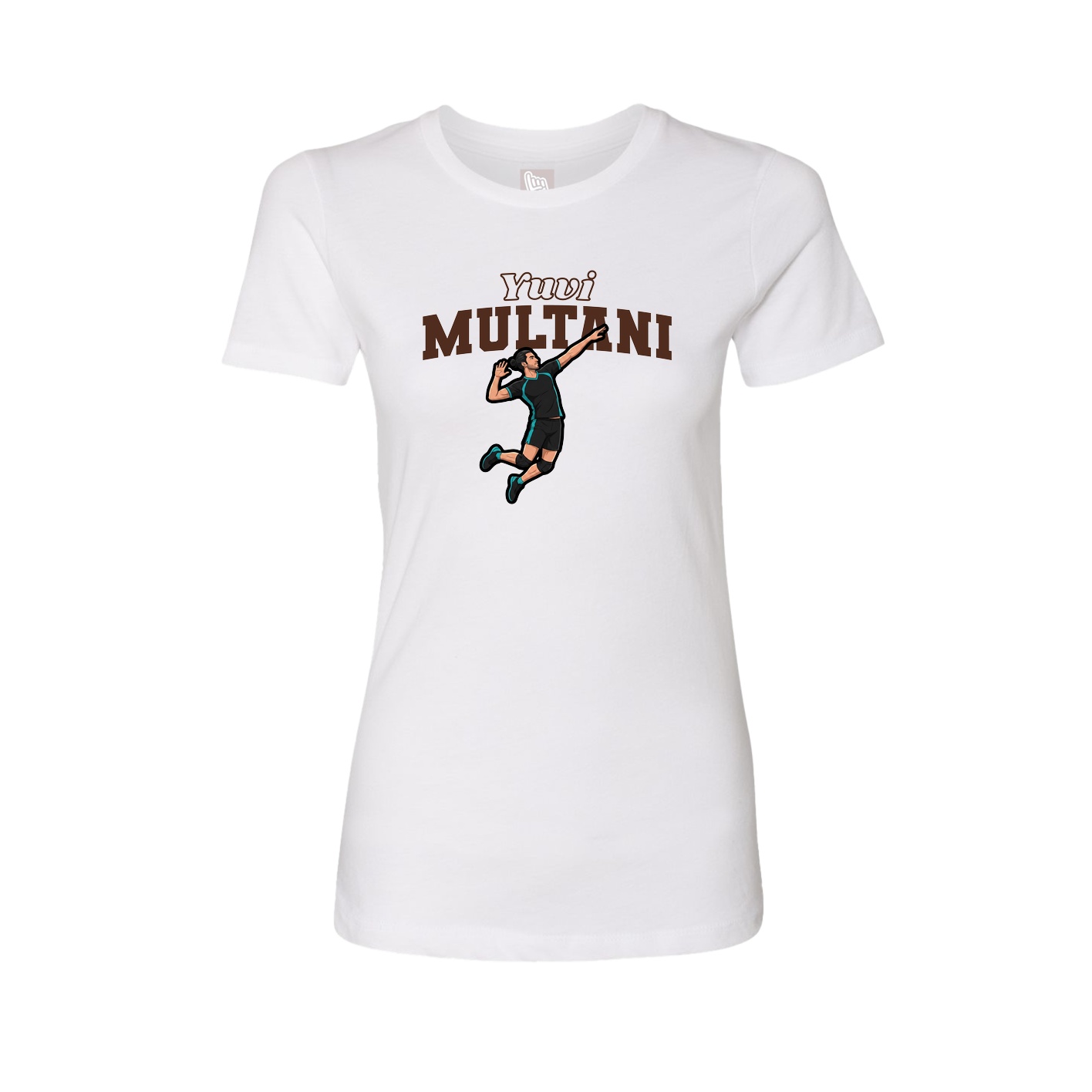 Fitted Women's Tee — Name Arch in White