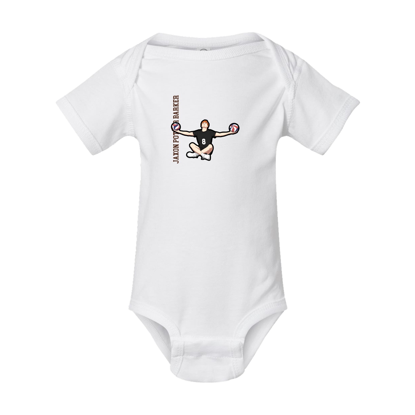 Baby Onesie — Name Vertical in White