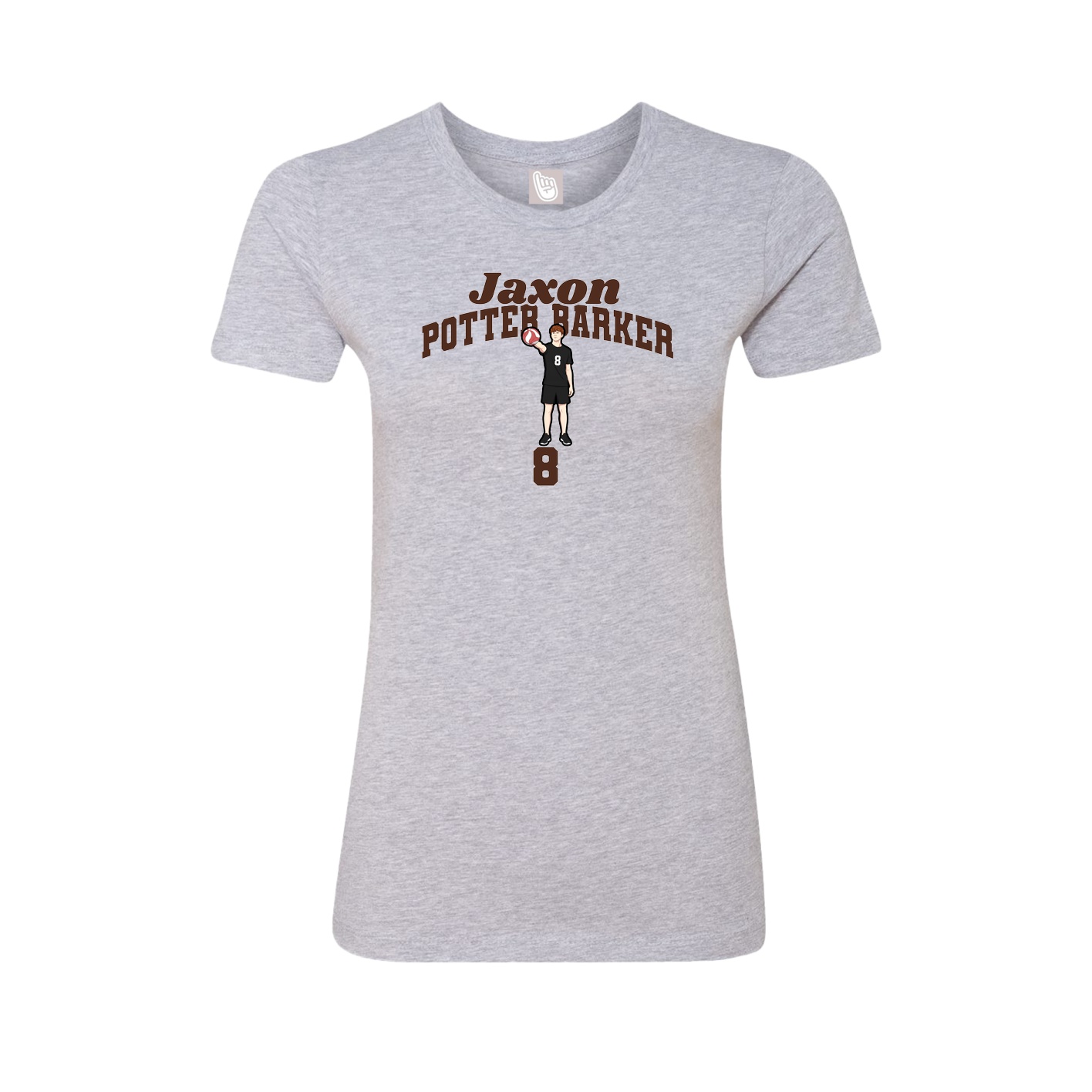 Fitted Women's Tee — Signature Arch in Grey
