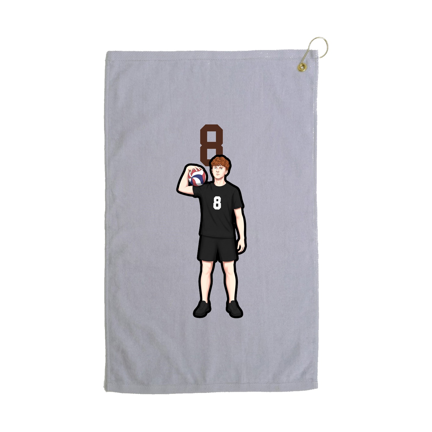 Golf Towel — Number Top in Grey