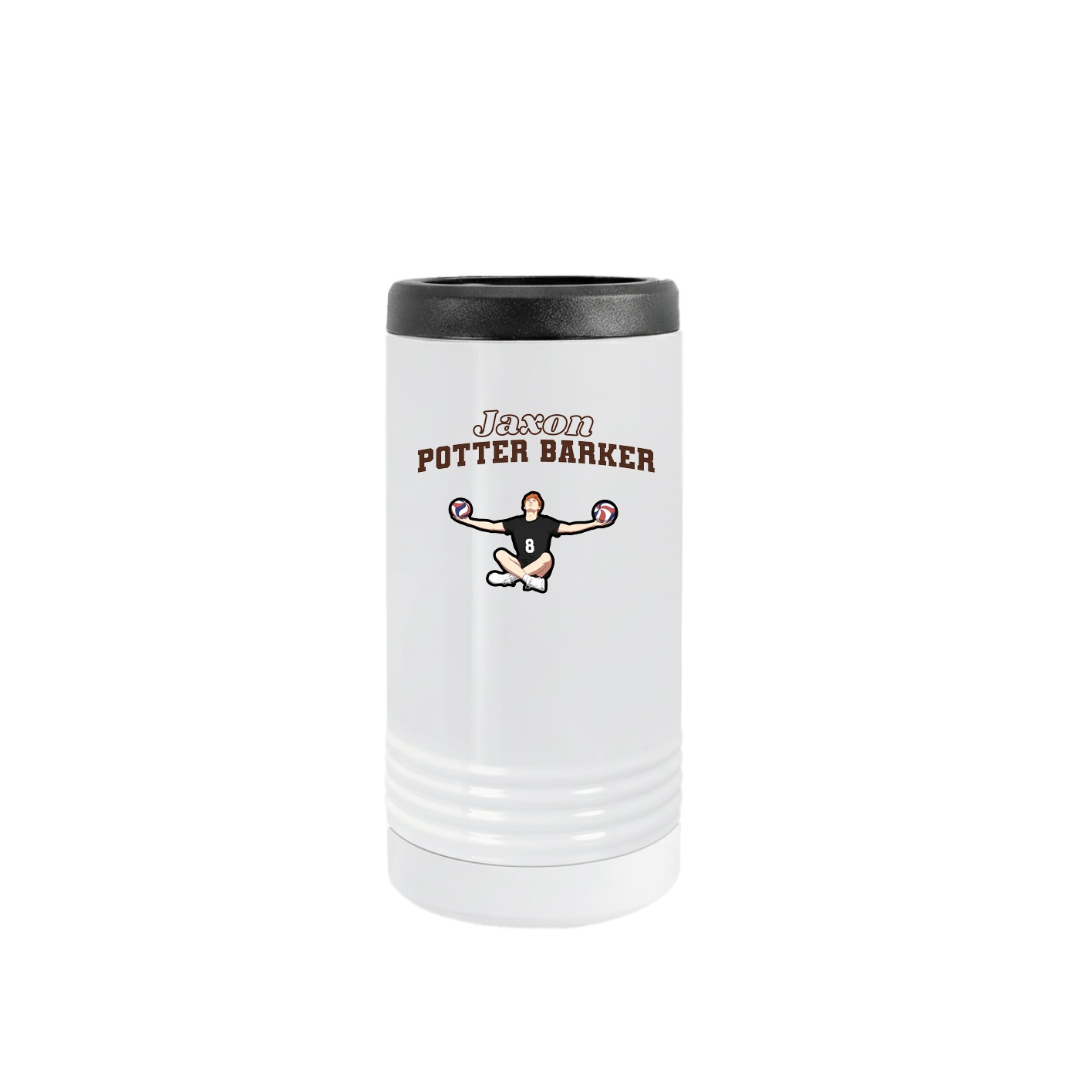 Slim Beverage Holder — Name Arch in White