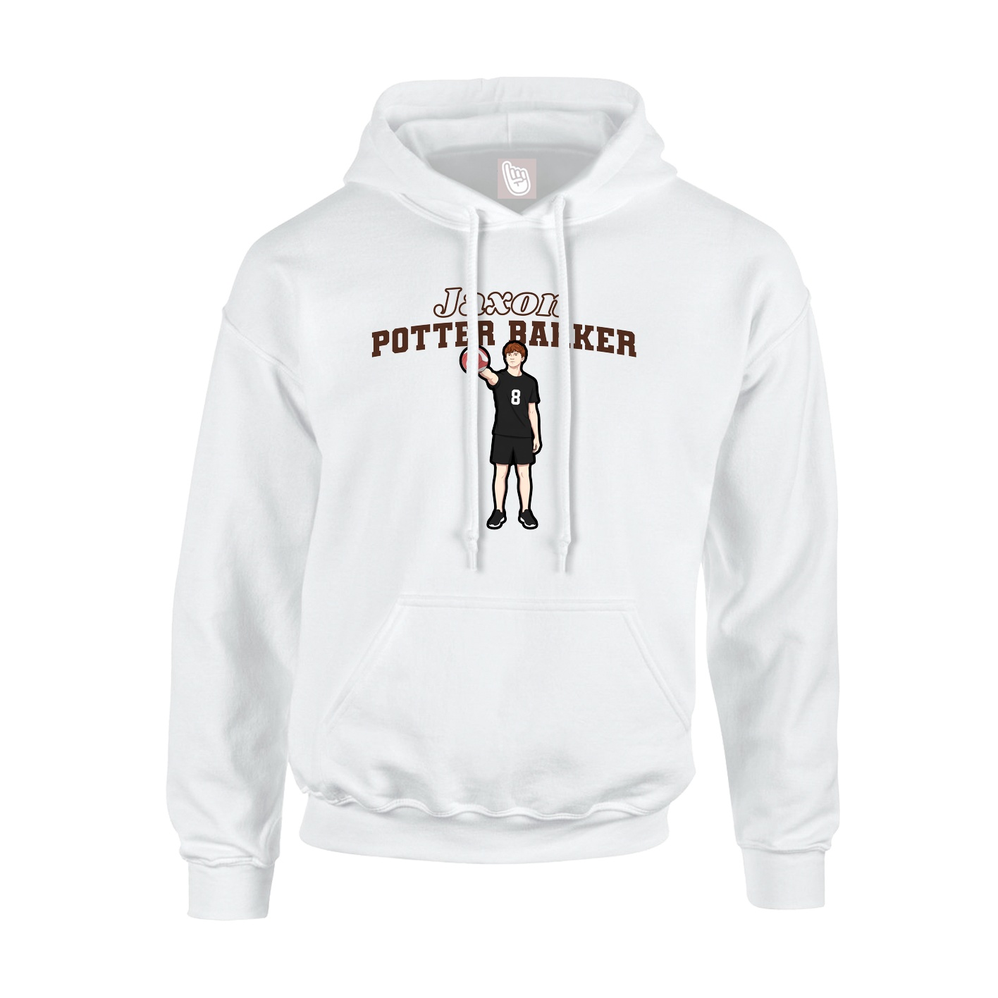 Hoodie — Name Arch in White