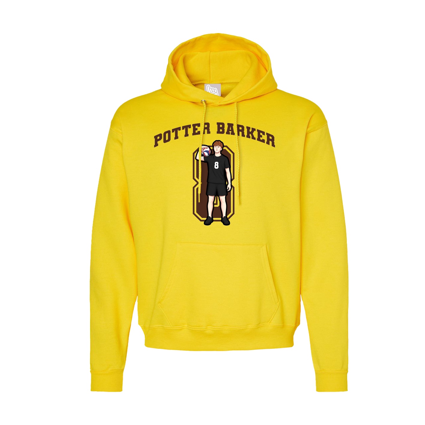 Hoodie — Number in Yellow