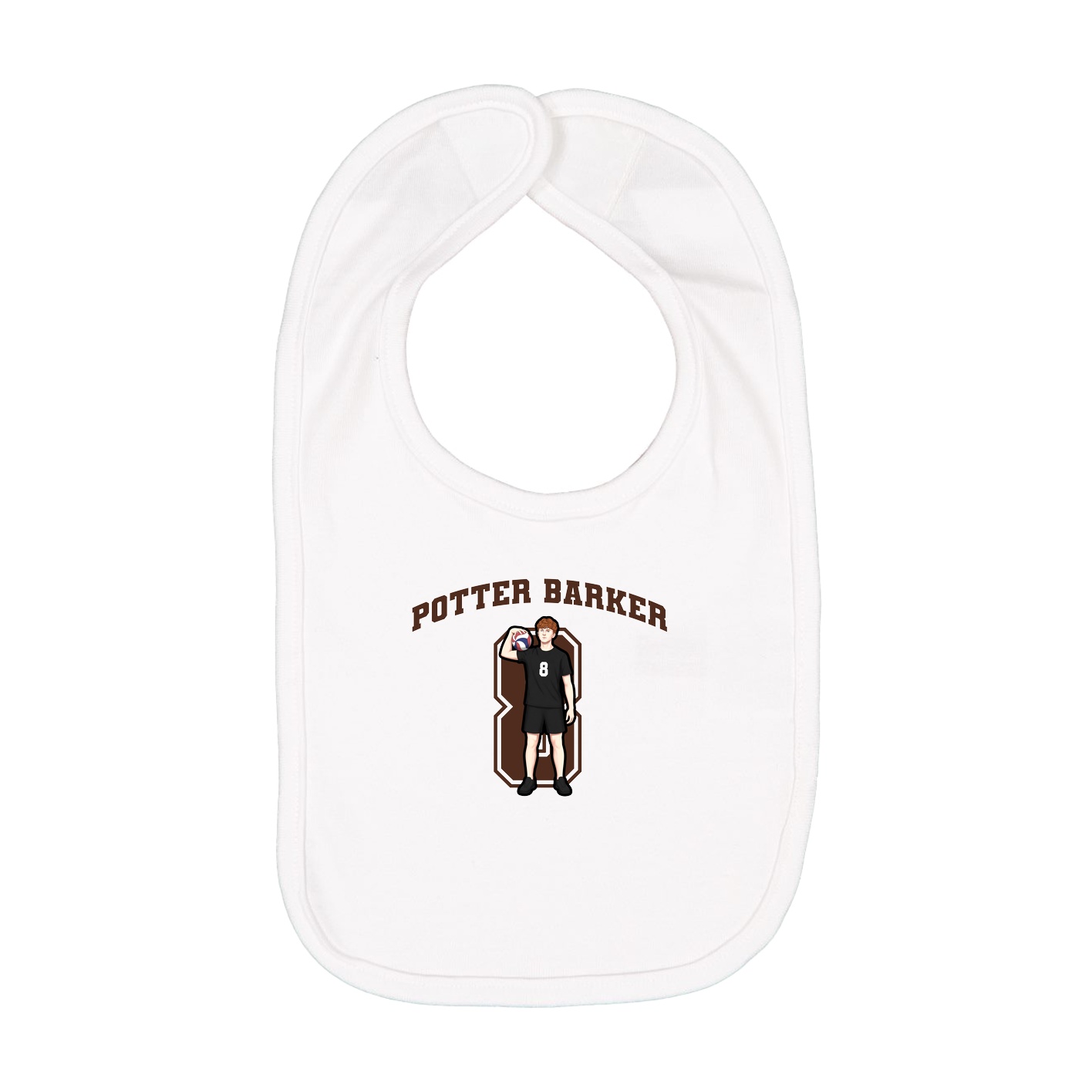 Infant Bib — Number in White