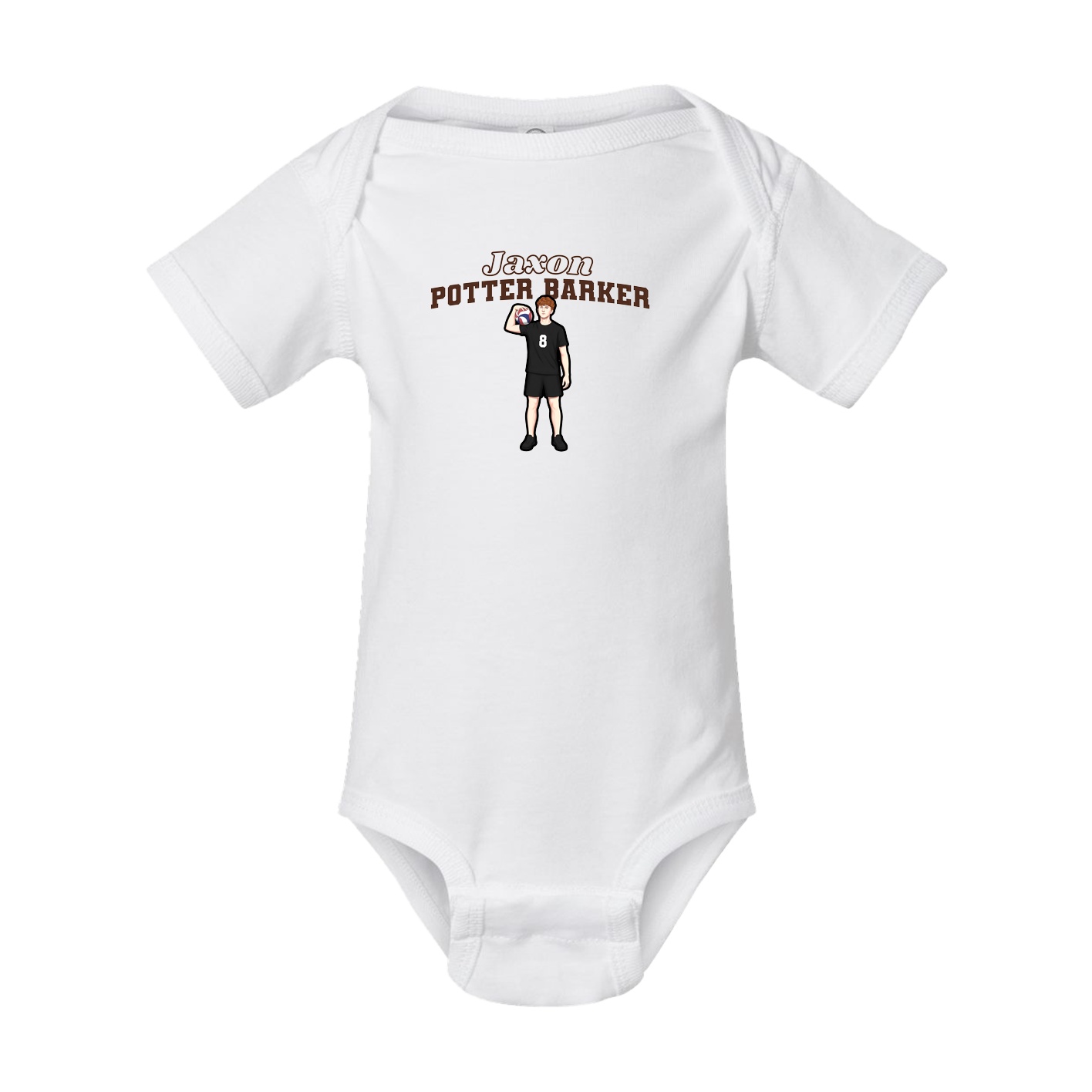 Baby Onesie — Name Arch in White