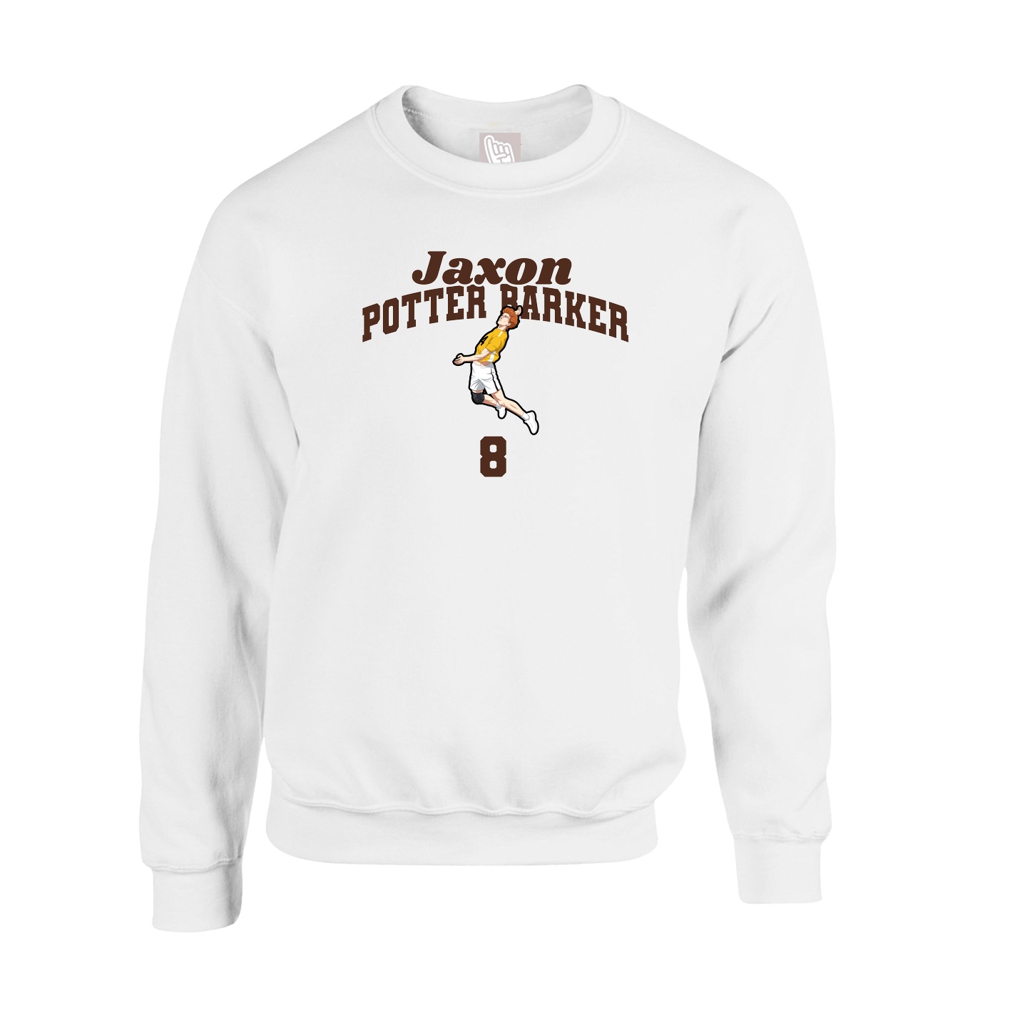 Fleece Crew — Signature Arch in White