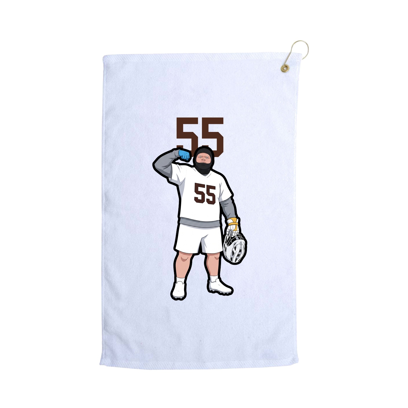 Golf Towel — Number Top in White