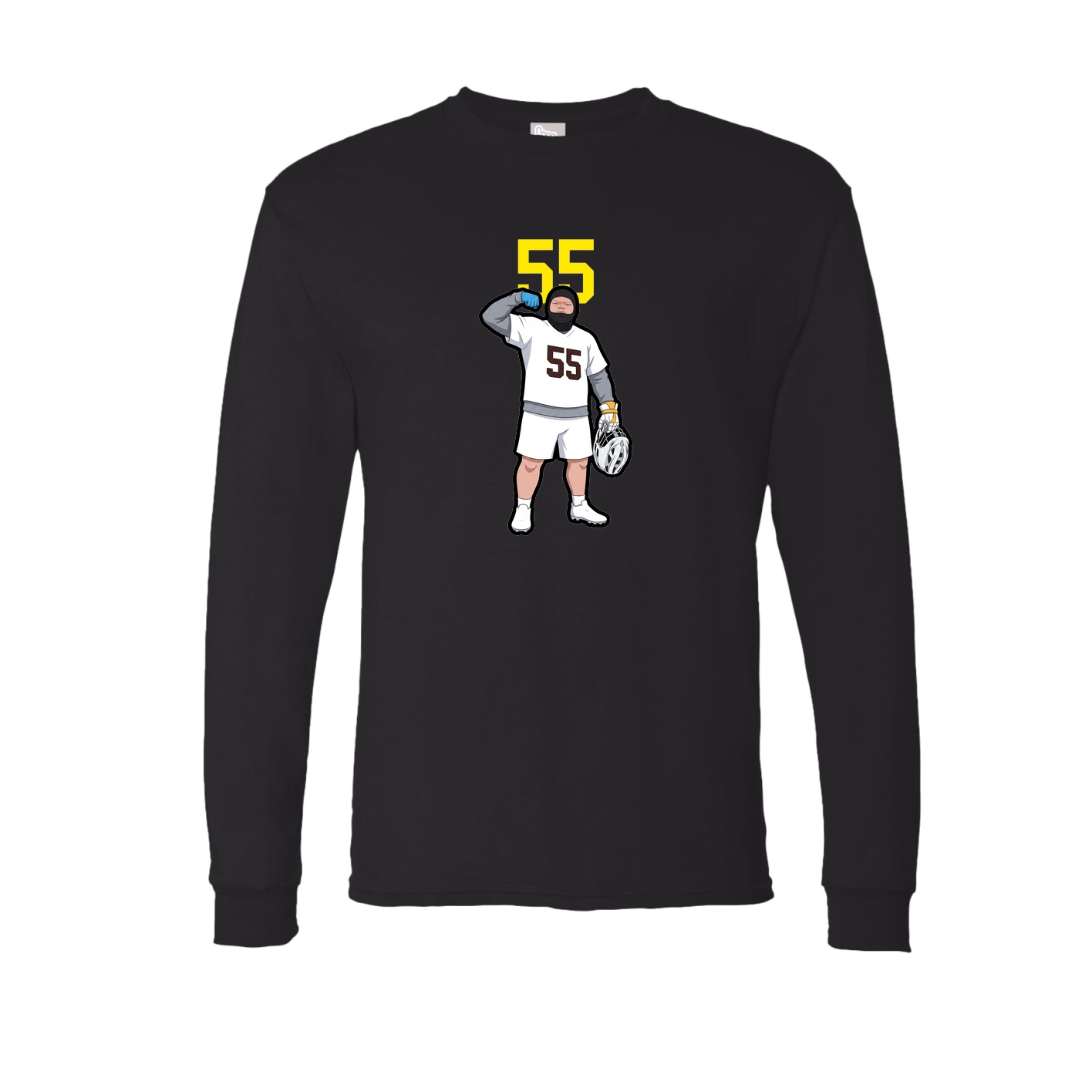 Long Sleeve Tee — Number Top in Black