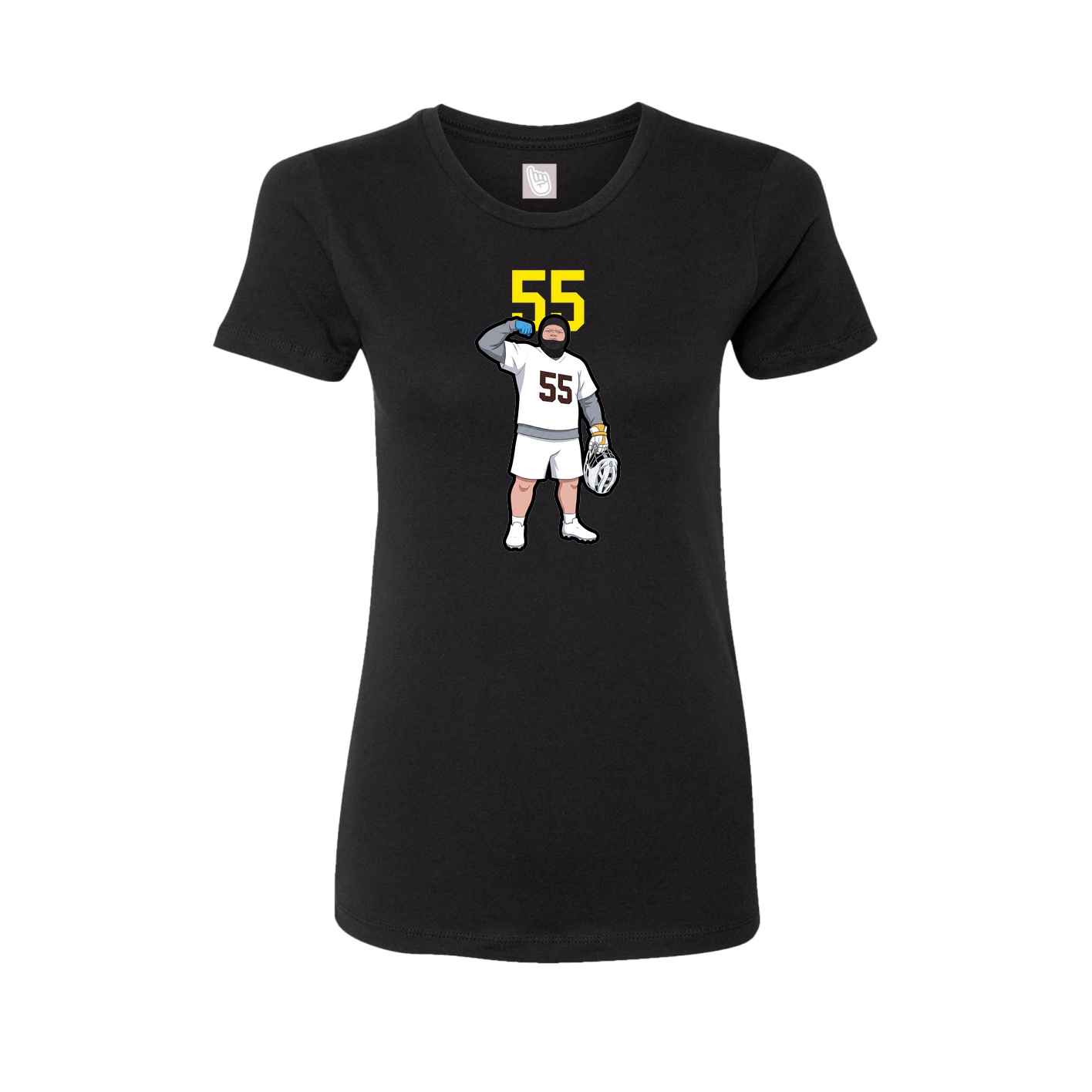 Fitted Women's Tee — Number Top in Black