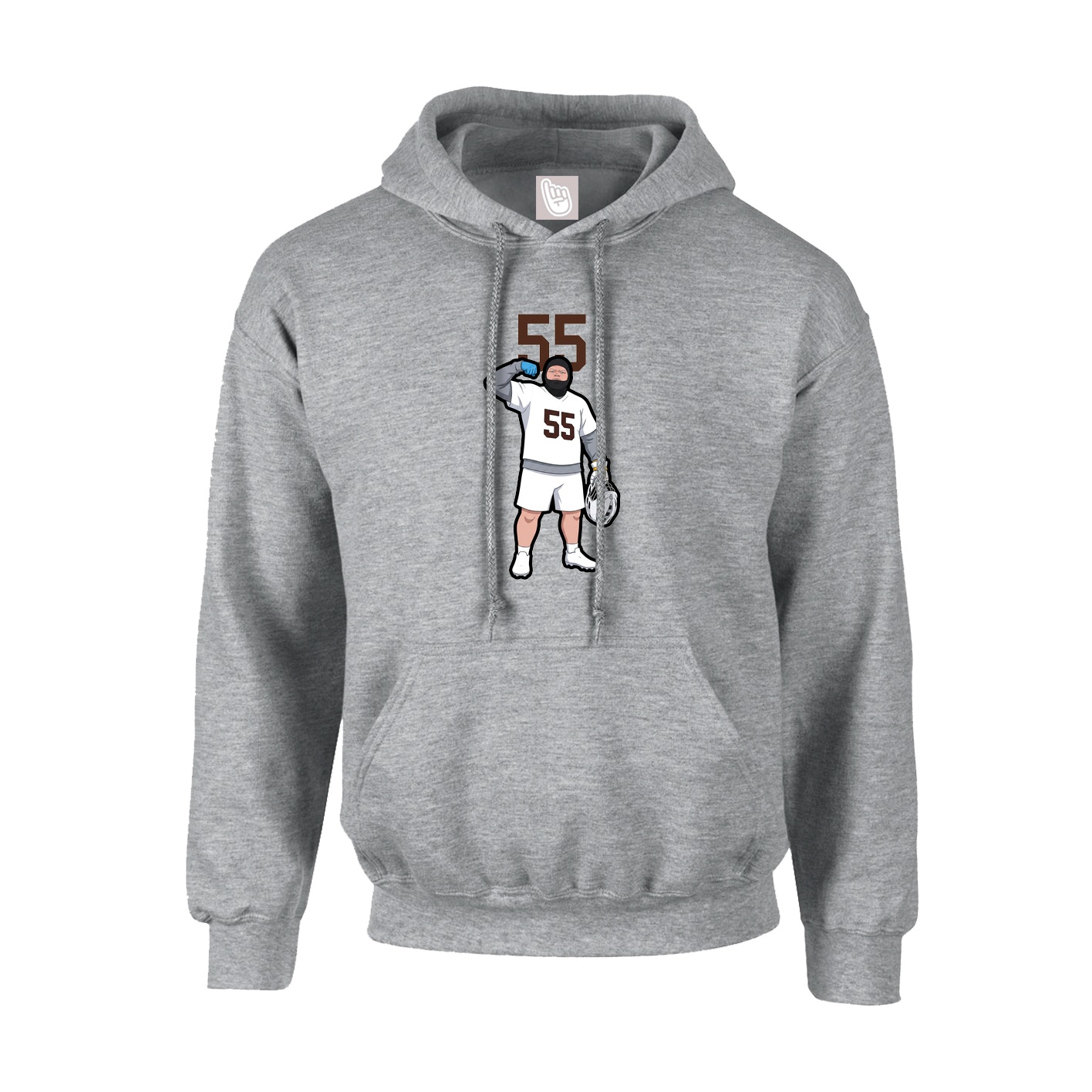 Hoodie — Number Top in Grey