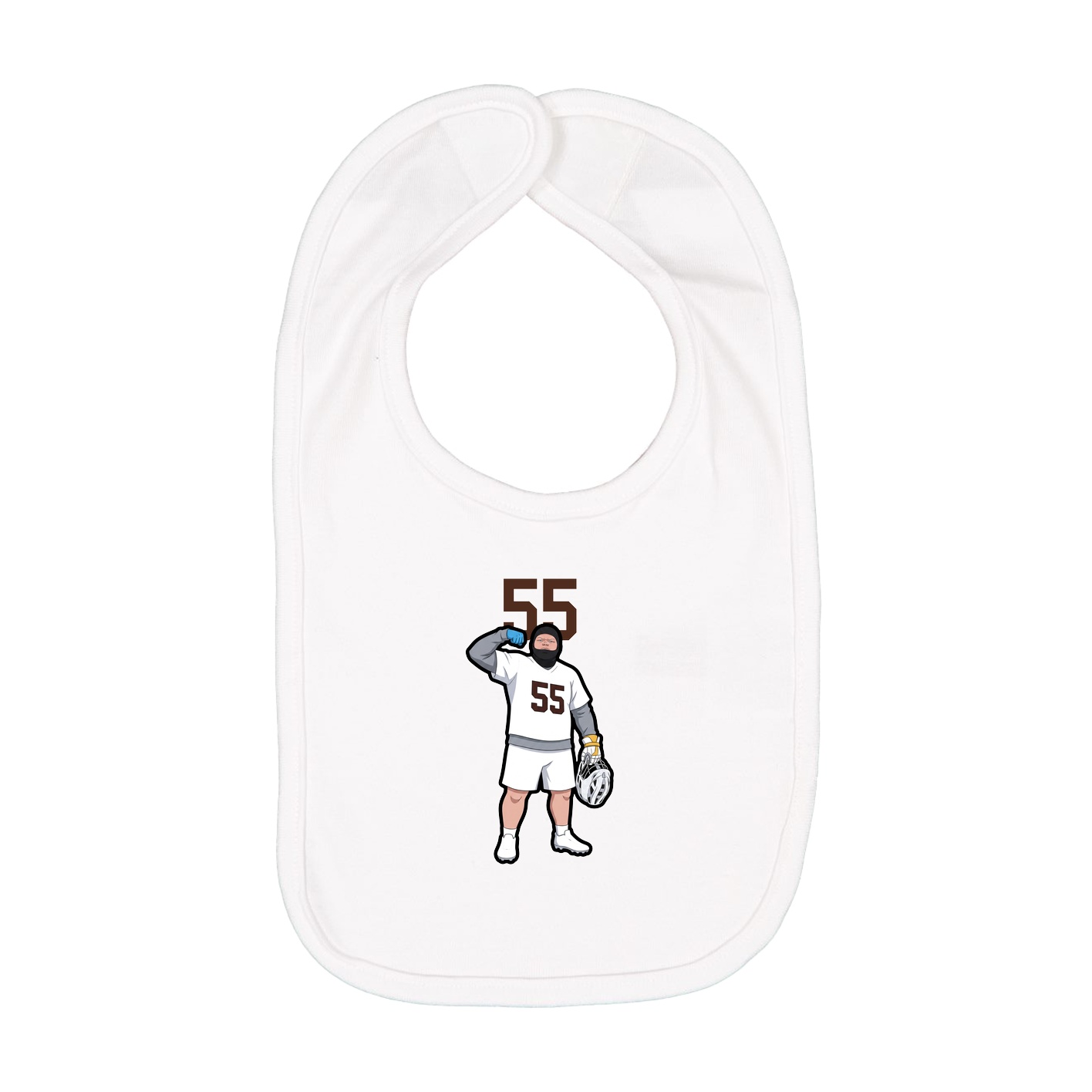 Infant Bib — Number Top in White