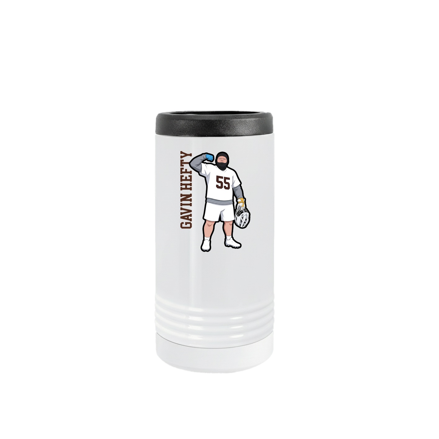Slim Beverage Holder — Name Vertical in White