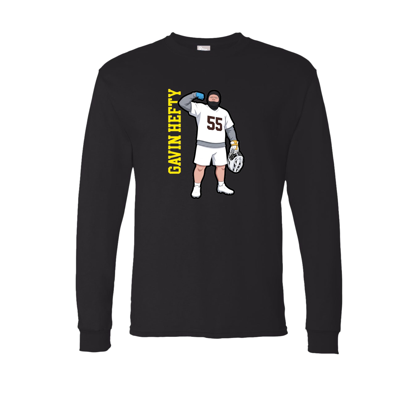Long Sleeve Tee — Name Vertical in Black