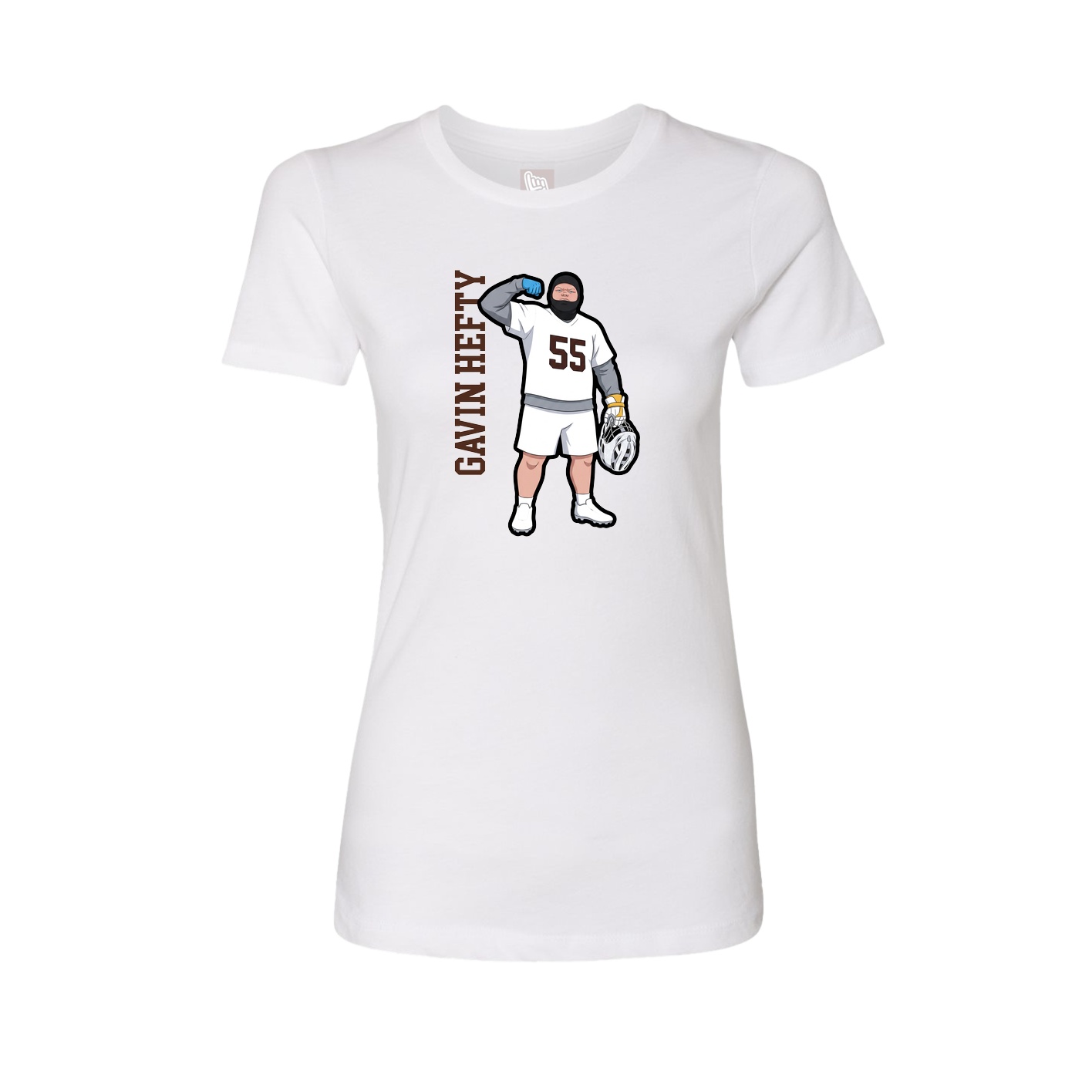 Fitted Women's Tee — Name Vertical in White