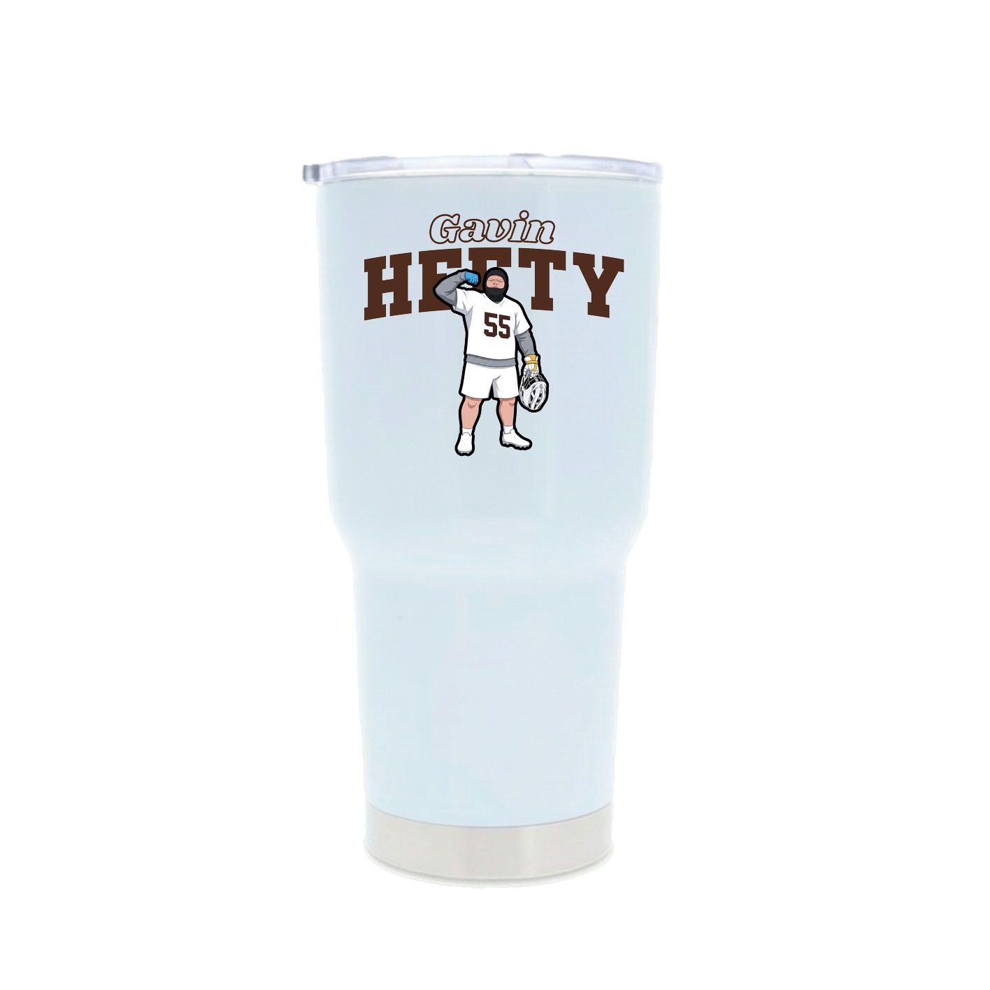 30oz Stainless Steel Tumbler — Name Arch in White