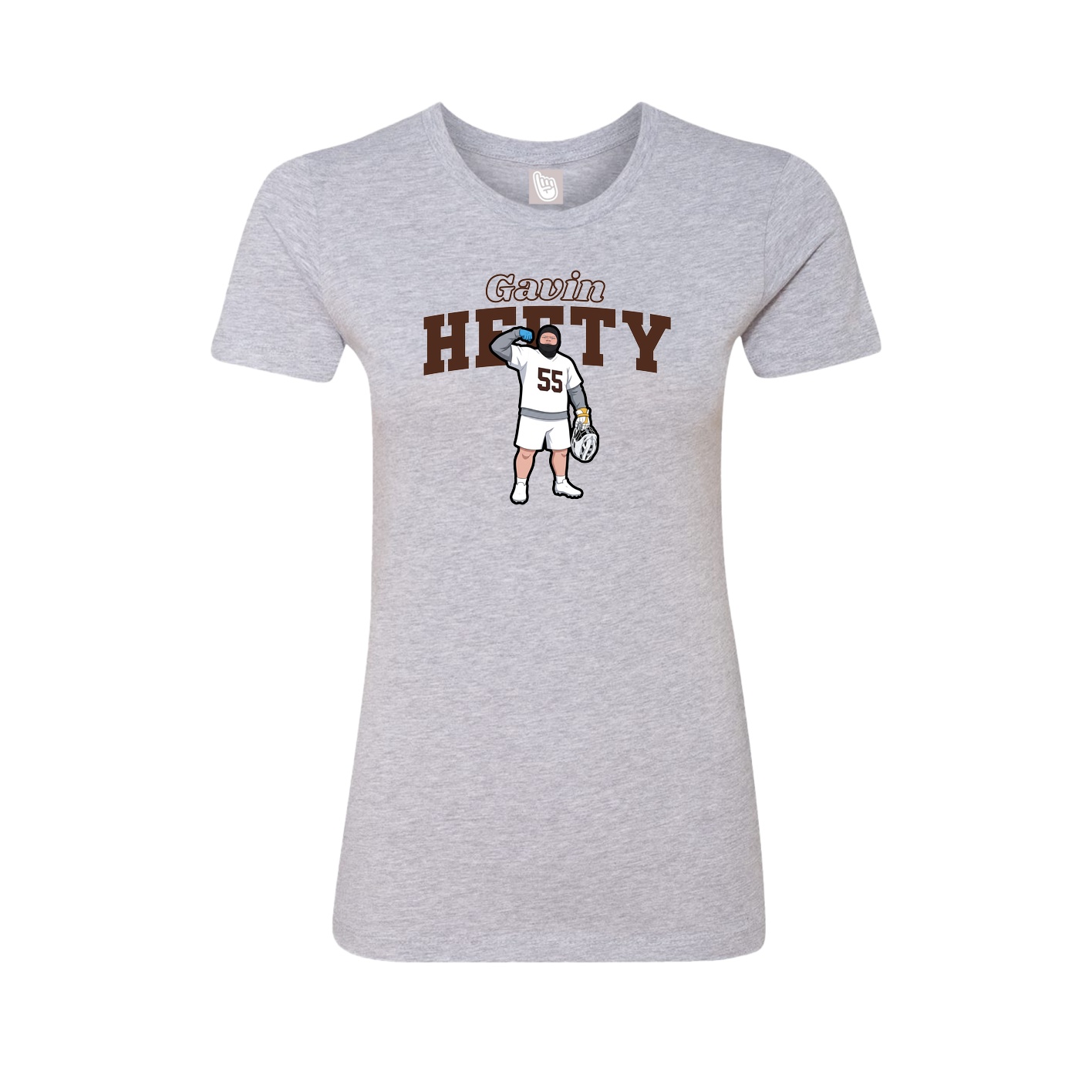 Fitted Women's Tee — Name Arch in Grey