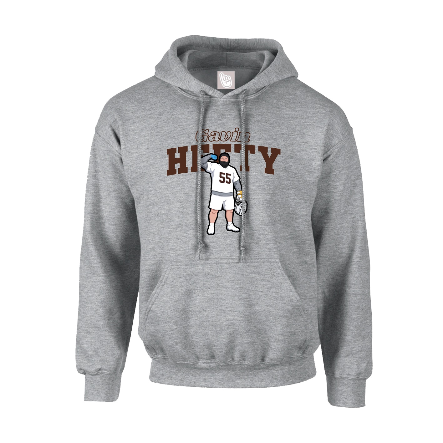 Hoodie — Name Arch in Grey