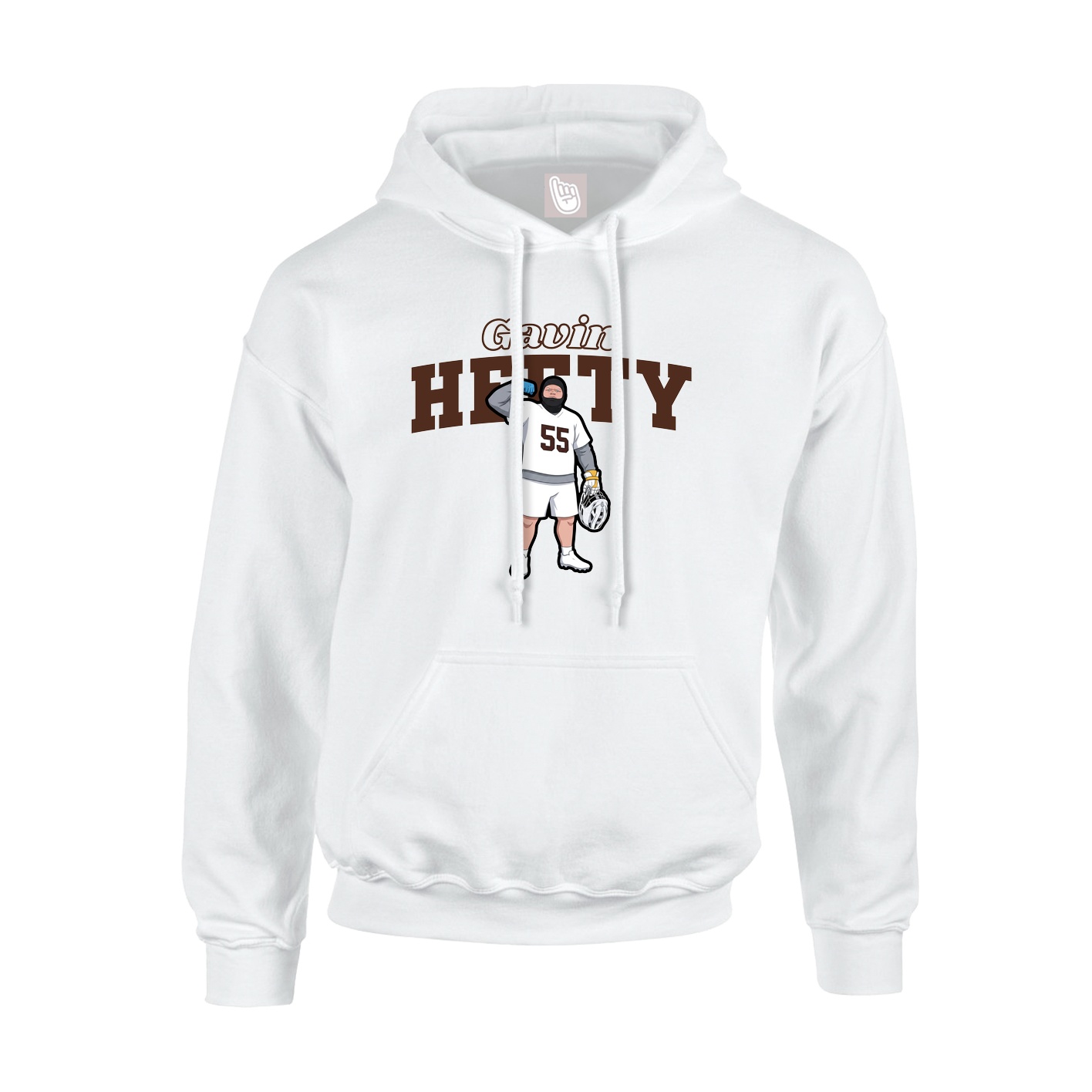Youth Hoodie — Name Arch in White