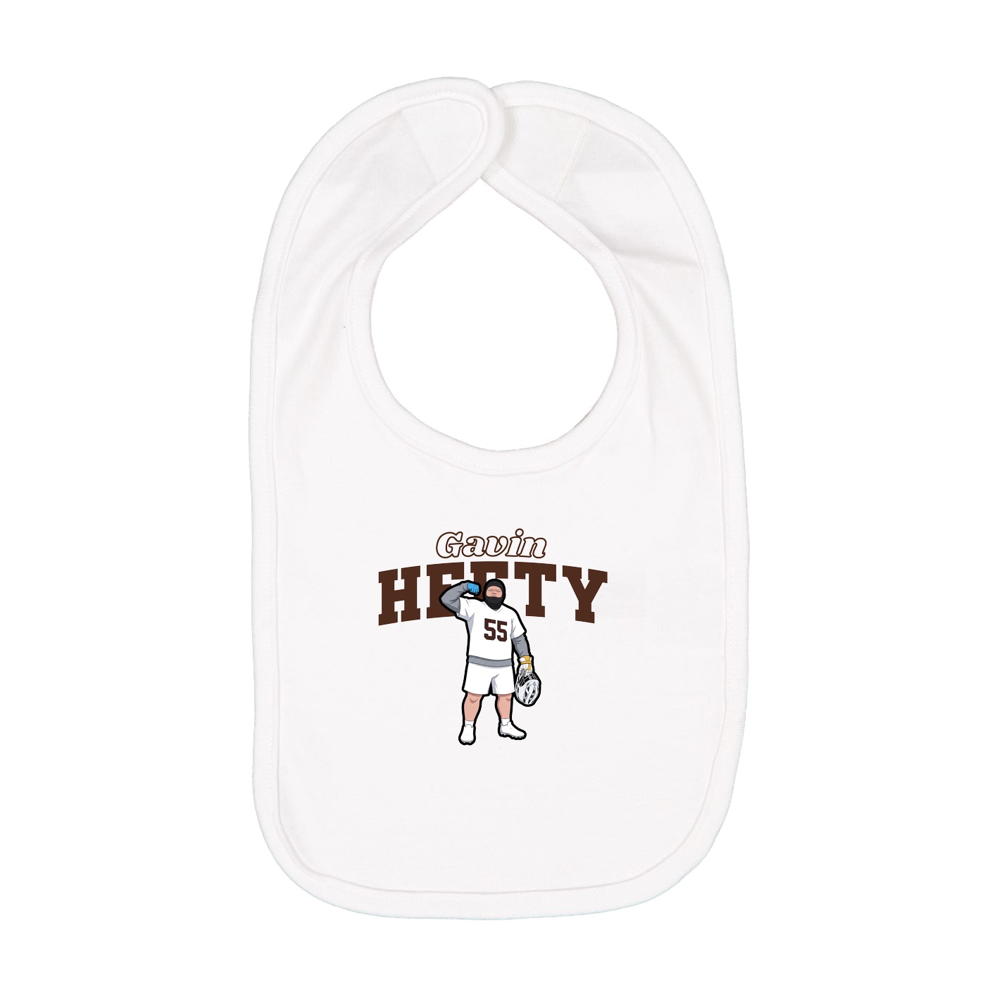 Infant Bib — Name Arch in White