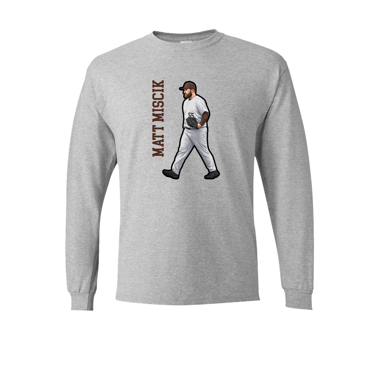 Long Sleeve Tee — Name Vertical in Grey