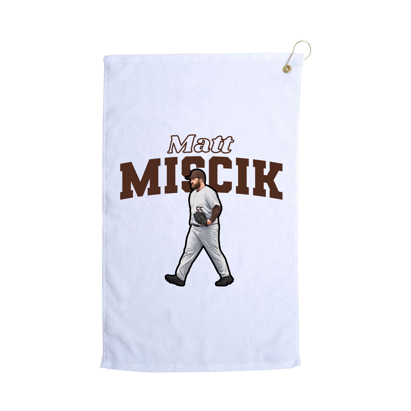 Golf Towel — Name Arch in White