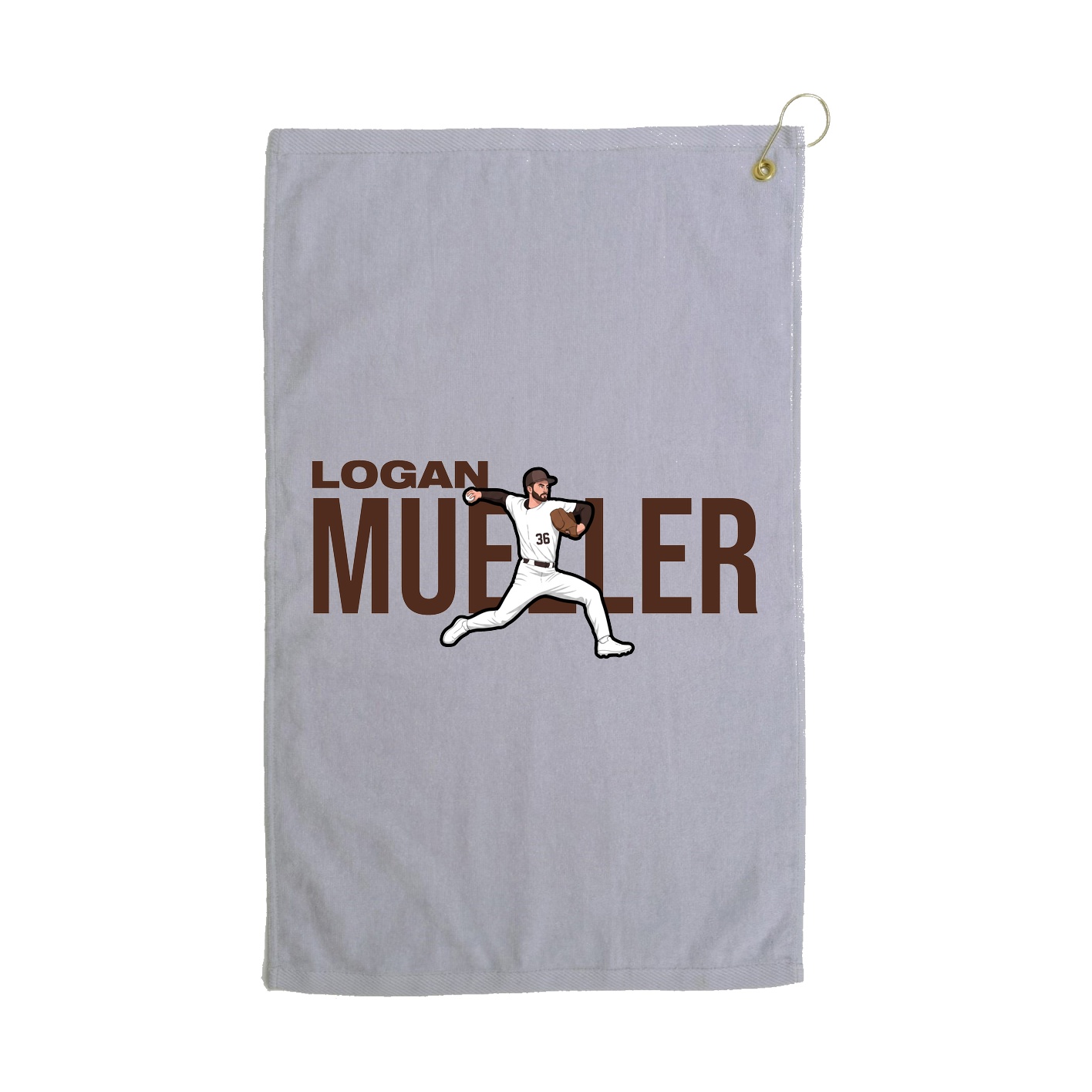 Golf Towel — Player Name in Grey