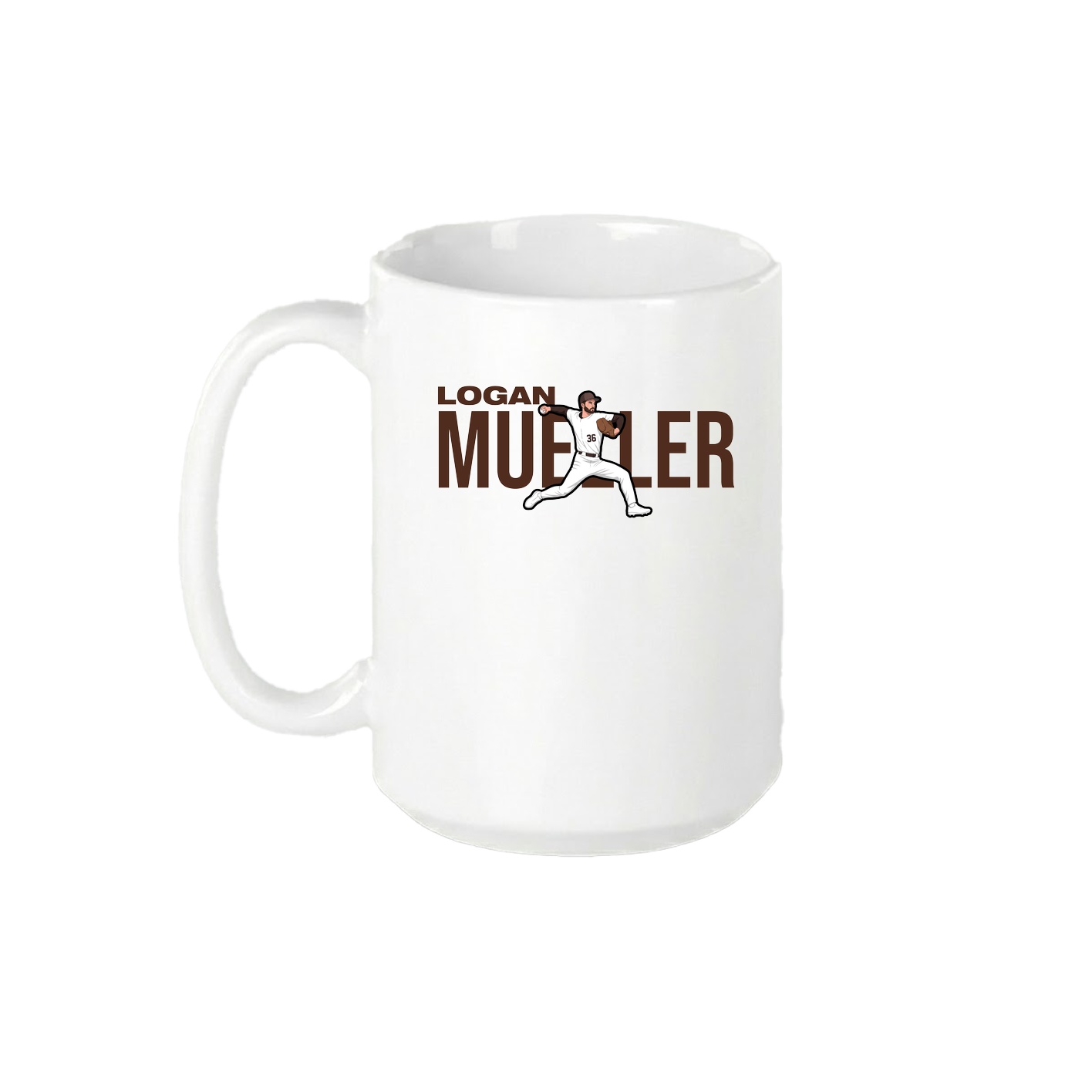 15oz Coffee Mug — Player Name in White