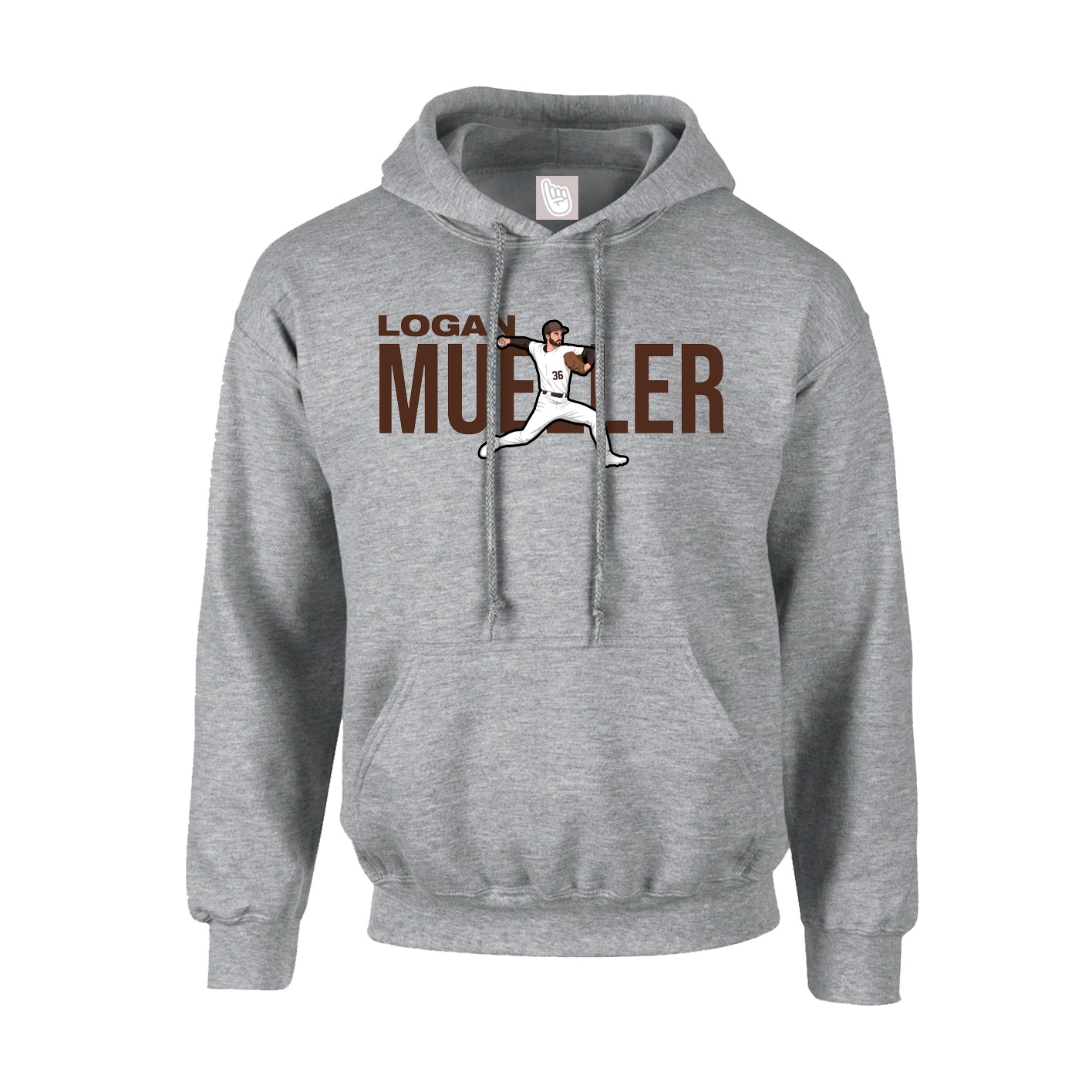 Youth Hoodie — Player Name in Grey