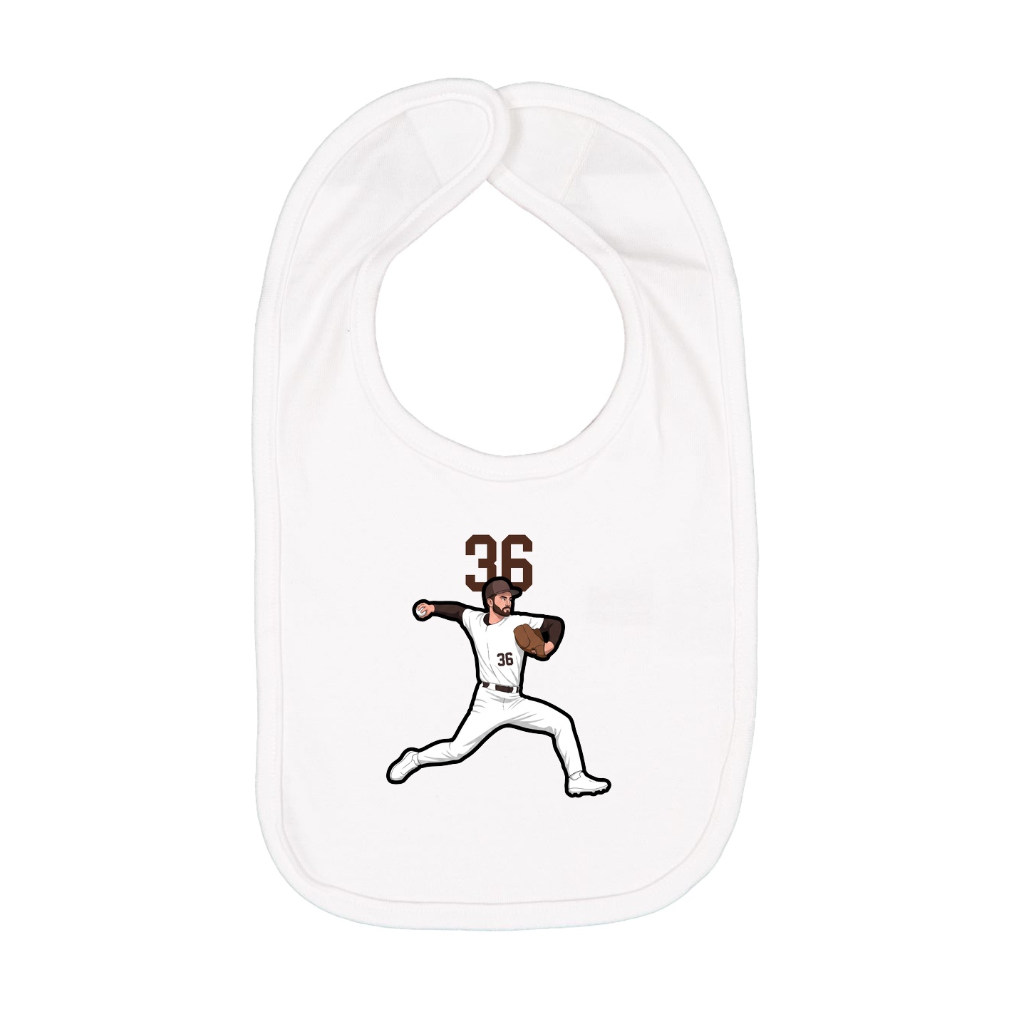 Infant Bib — Number Top in White