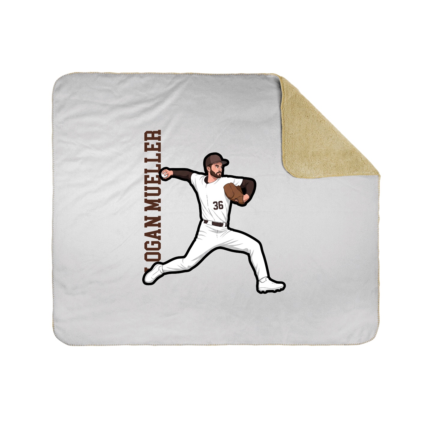 Throw Blanket — Name Vertical in White