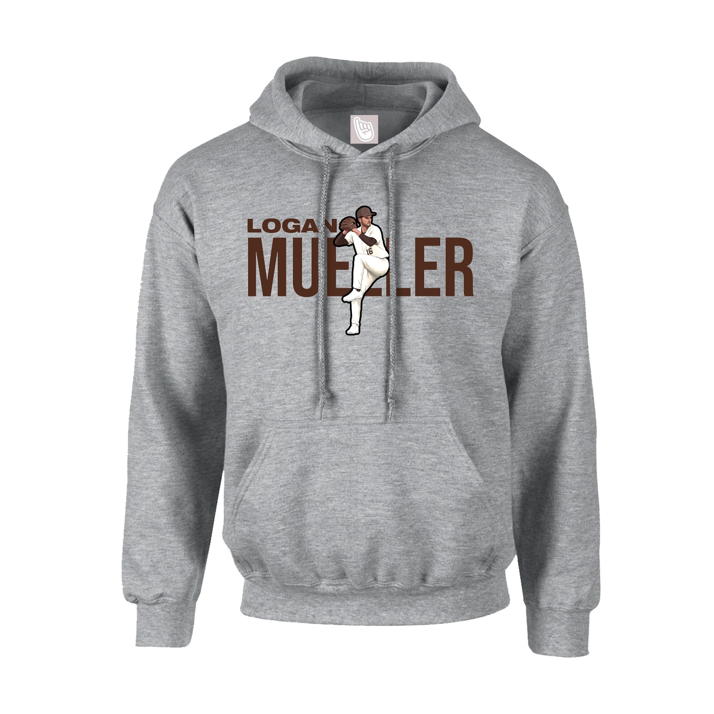 Youth Hoodie — Player Name in Grey
