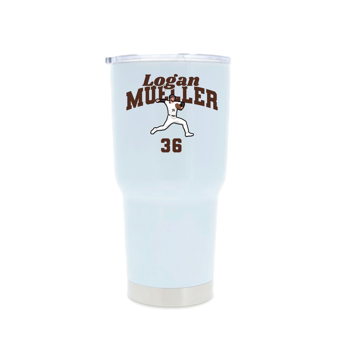 30oz Stainless Steel Tumbler — Signature Arch in White