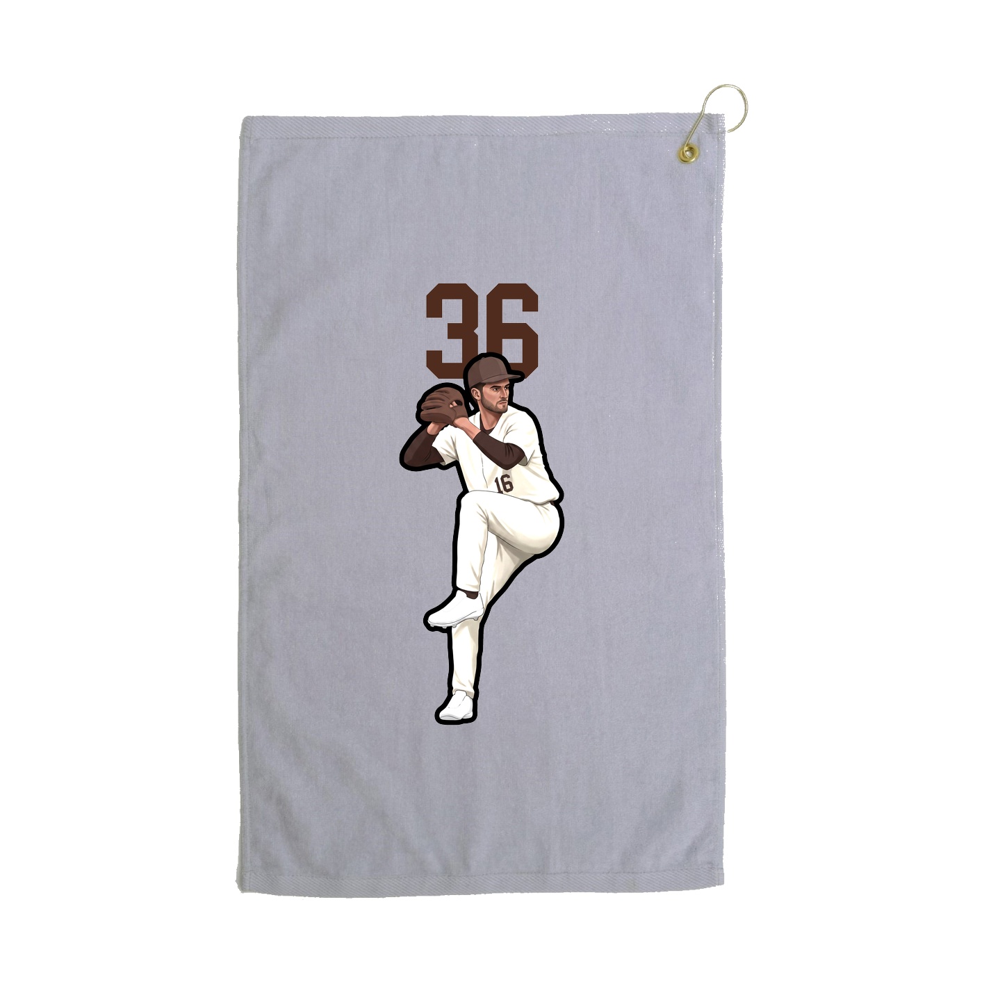 Golf Towel — Number Top in Grey