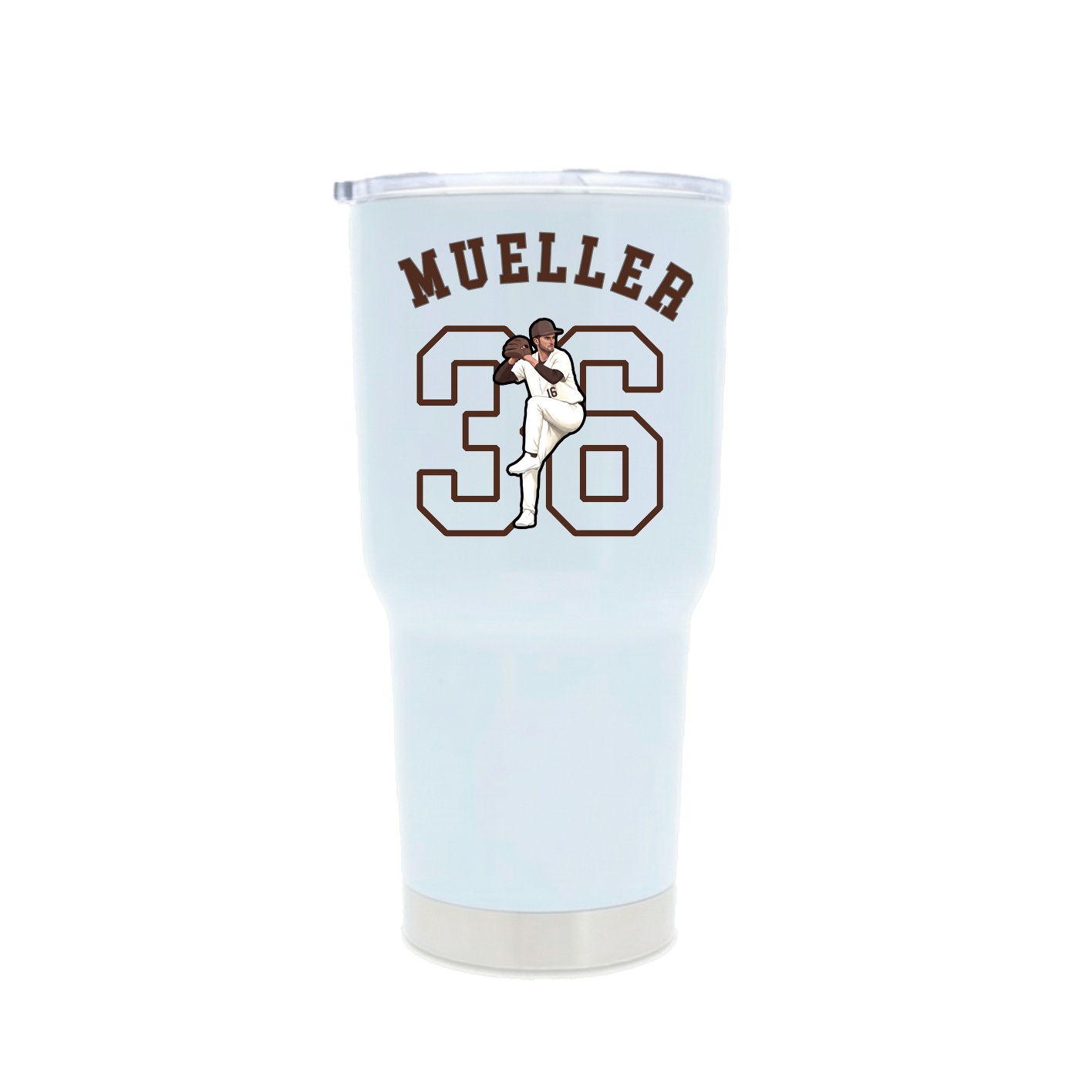 30oz Stainless Steel Tumbler — Shirsey Arch in White