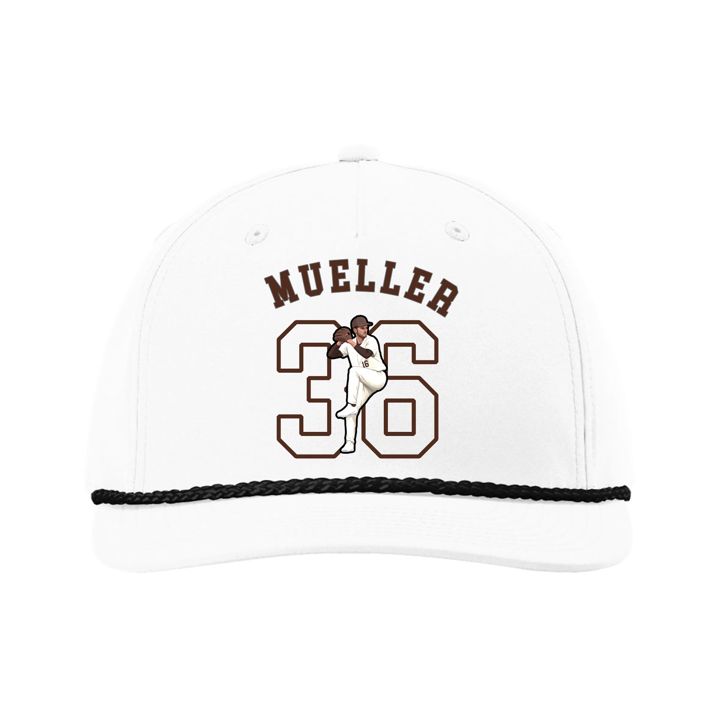 Five-Panel Classic Rope Cap — Shirsey Arch in White