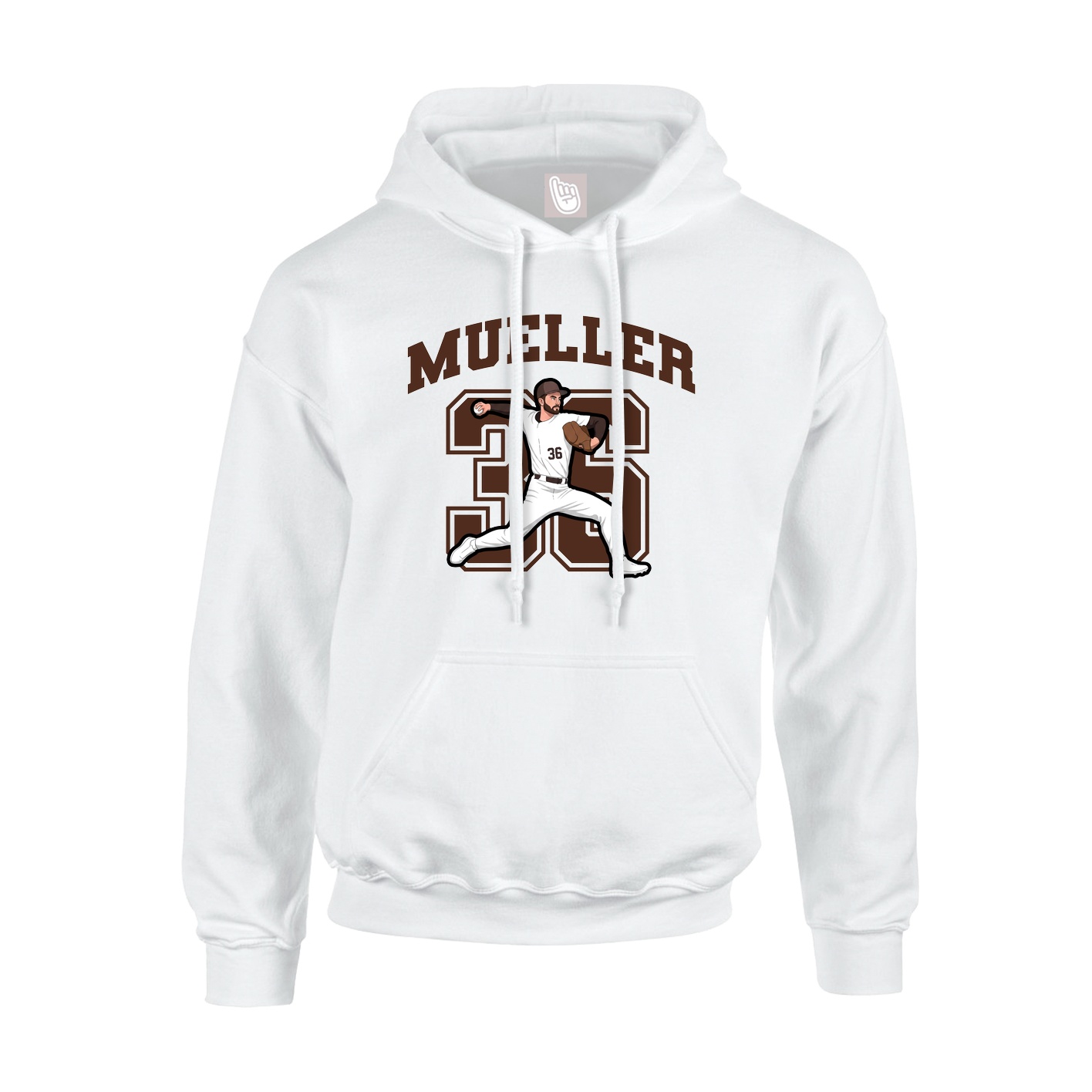 Hoodie — Number in White