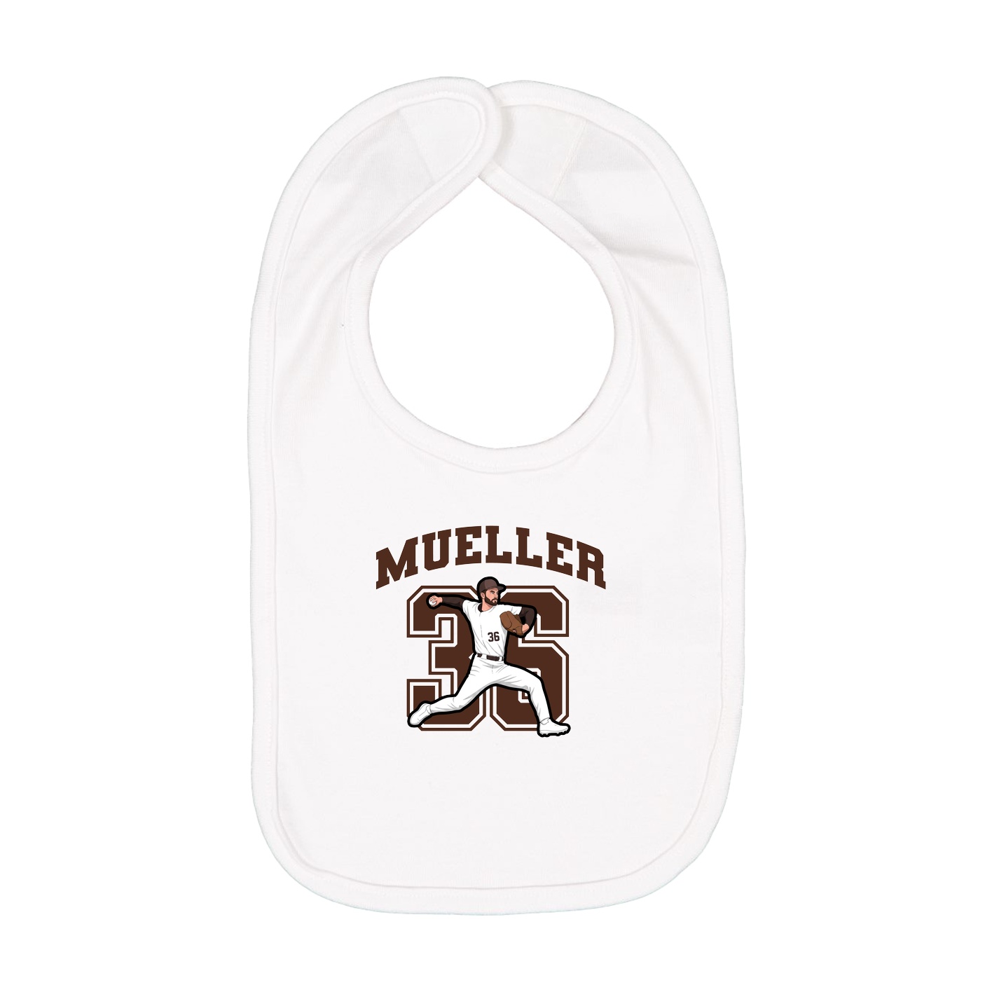 Infant Bib — Number in White