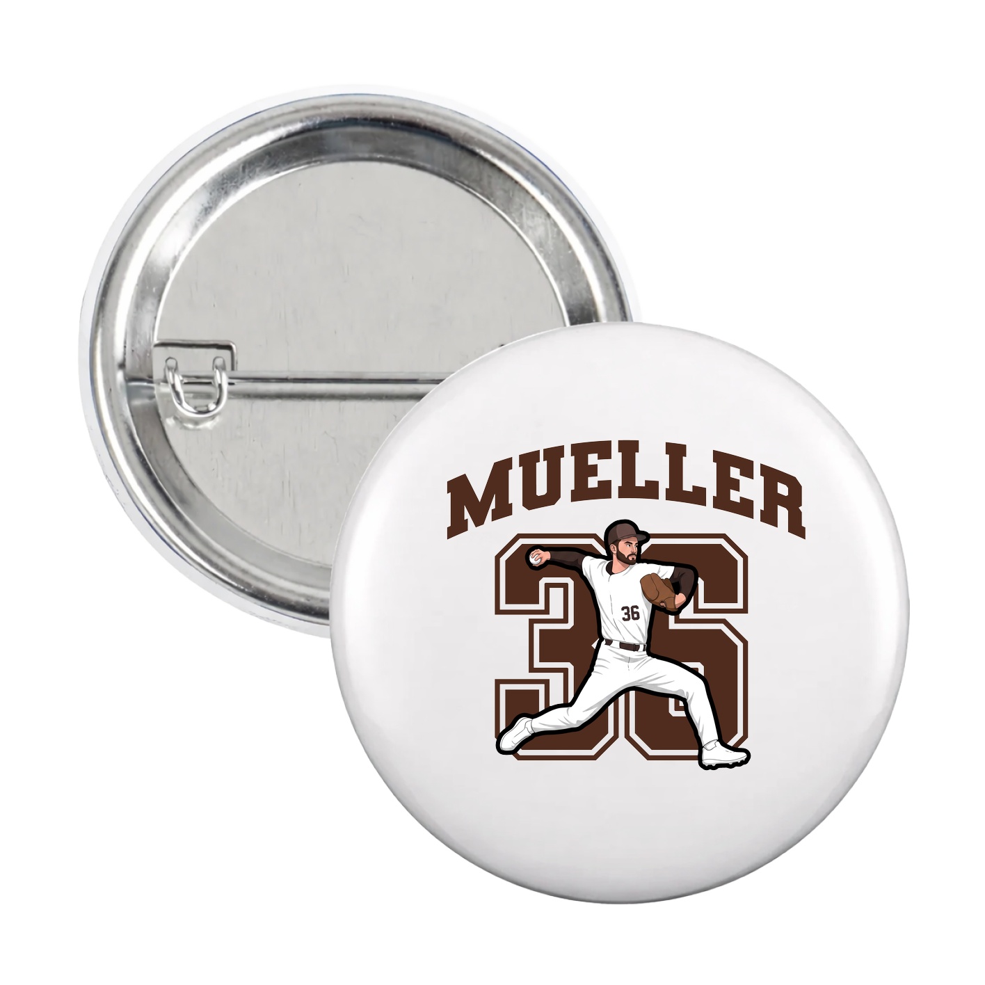 Game Day Button — Number in White