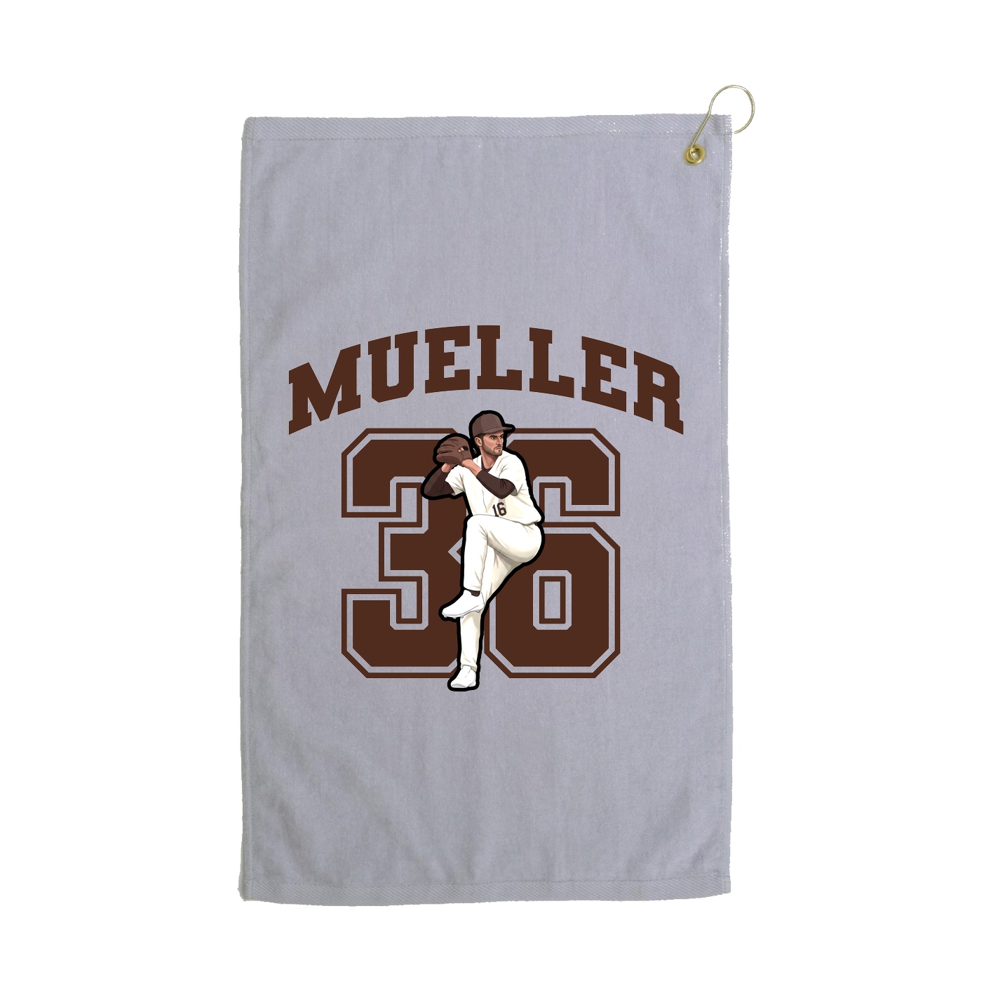 Golf Towel — Number in Grey