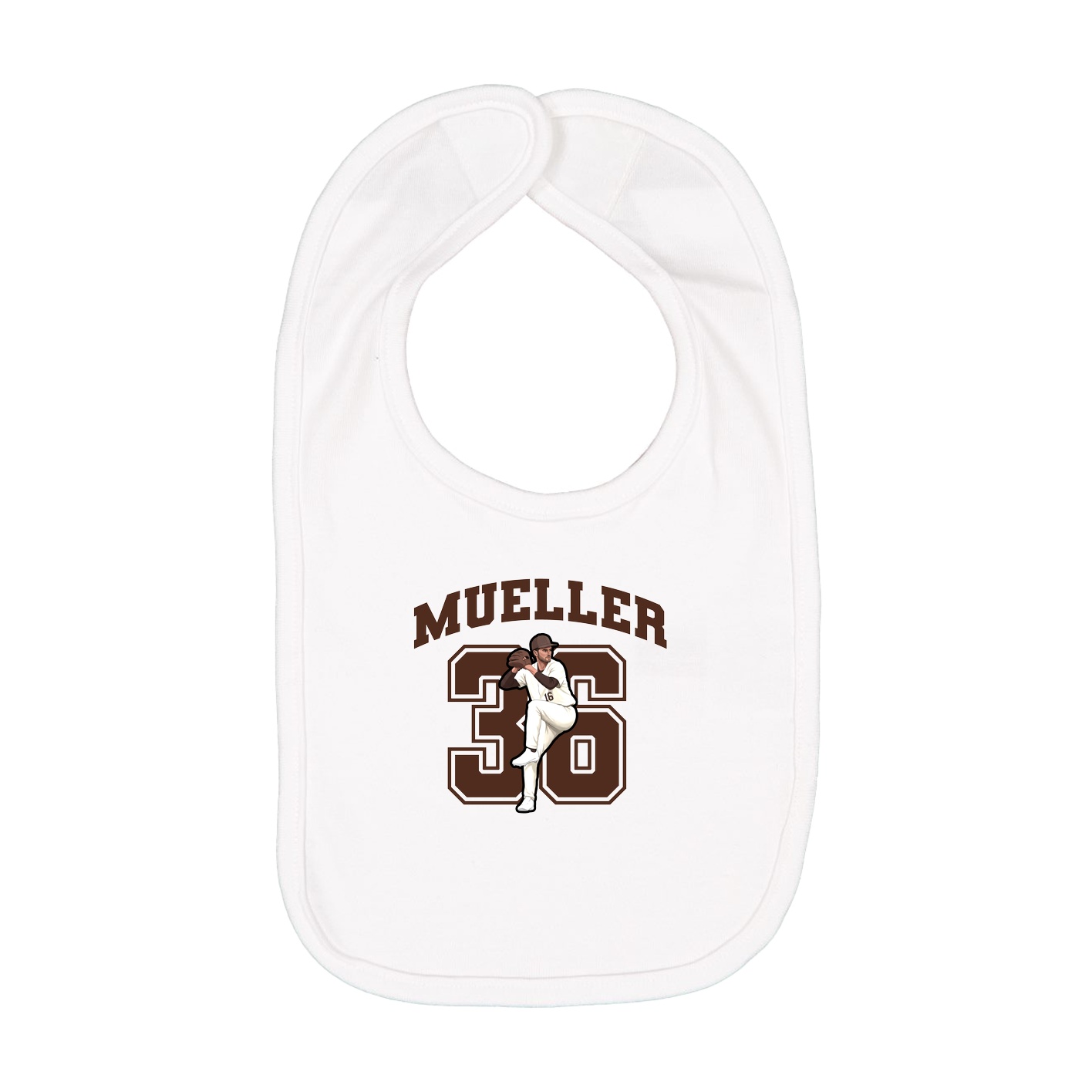 Infant Bib — Number in White