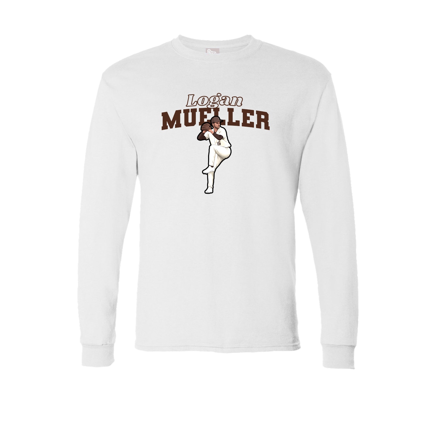 Long Sleeve Tee — Name Arch in White